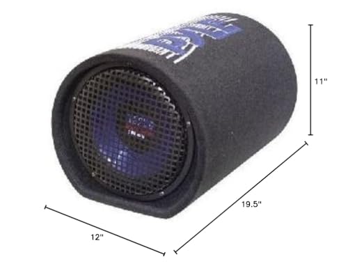 Pyle 8-Inch Carpeted Subwoofer Tube Speaker - 400 Watt High Powered Car Audio Sound Component Speaker Enclosure System w/ 2” Aluminum Voice Coil, 4 Ohm, 30Hz-700kHz Frequency - Pyle PLTB8,Black