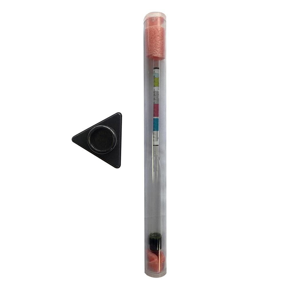 NutriChef Triple Scale Hydrometer and PC Test Jar - Combo Kit for Wine, Beer, Mead and Cider, Includes Triangle Base and Instruction Manual