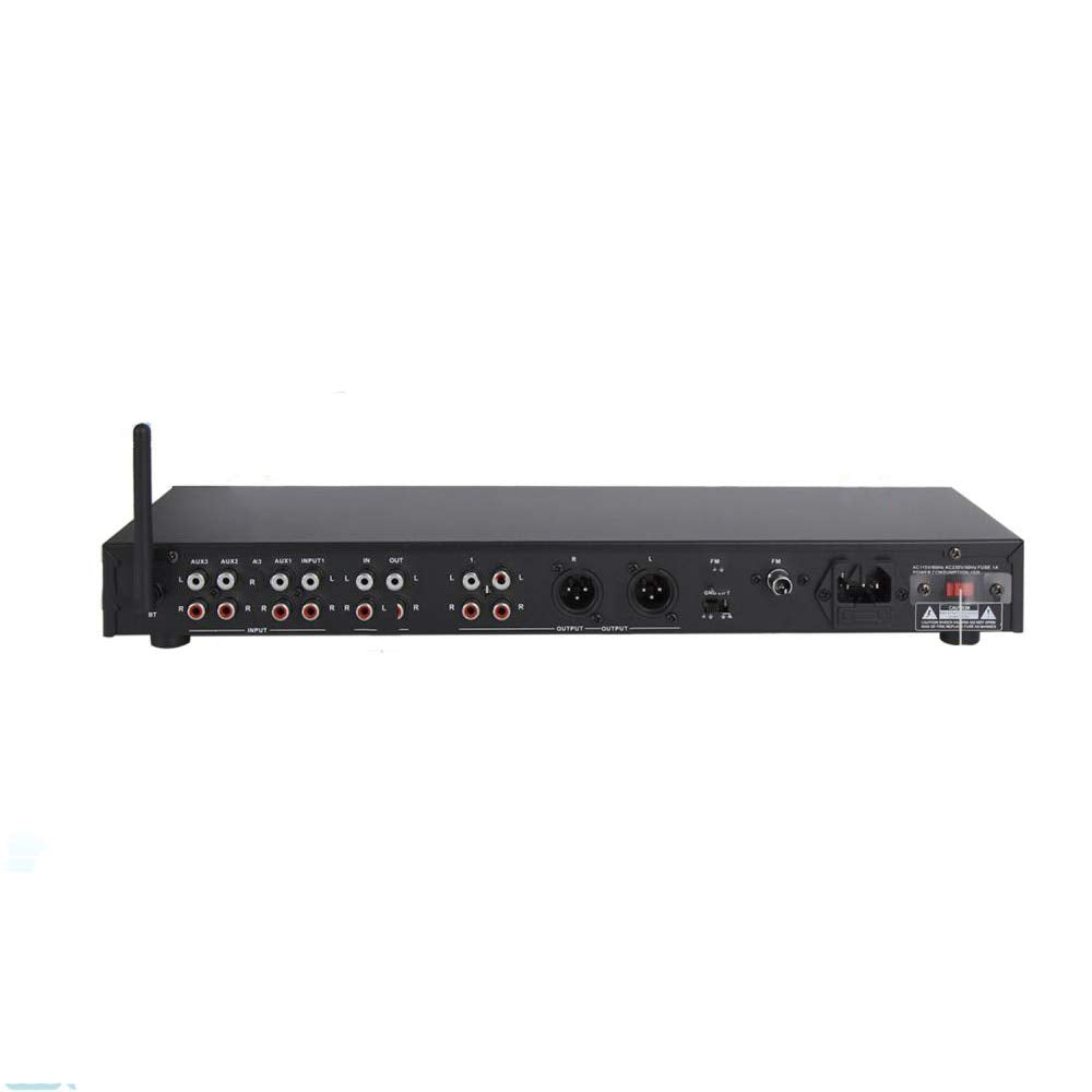 Pyle Rack Mount Studio Pre-Amplifier - Audio Receiver System w/ Digital LCD Display Bluetooth FM Radio Recording Mode Remote Control USB Flash or SD Card Reader Input and Output Jack - PPRE70BT