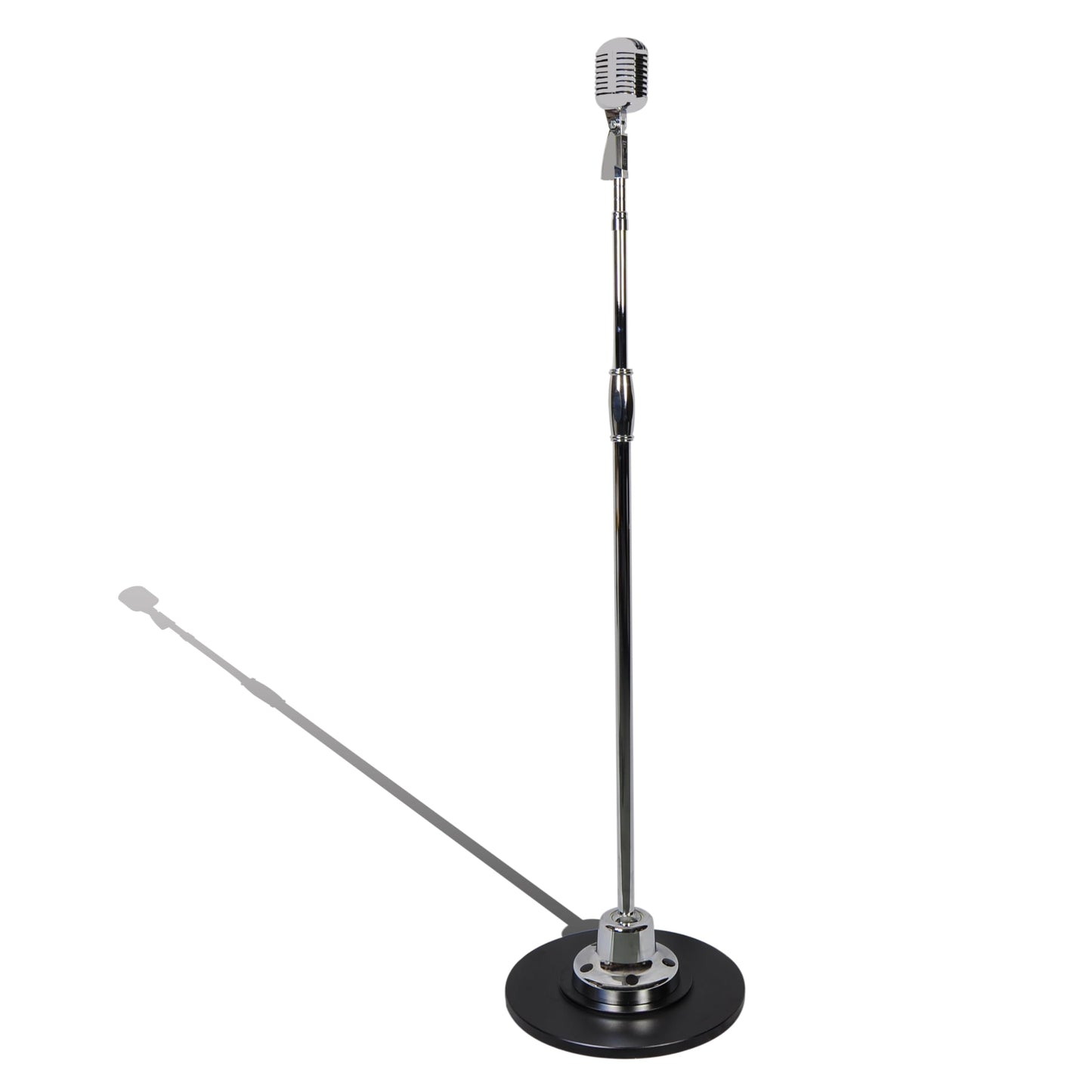 Pyle Retro Microphone, Classic Vintage Style, Unidirectional Audio, Adjustable Stand, XLR Cable, Silver Finish, Dynamic Vocal Performance Mic with 49-69” Swing Stand and Detachable Microphone