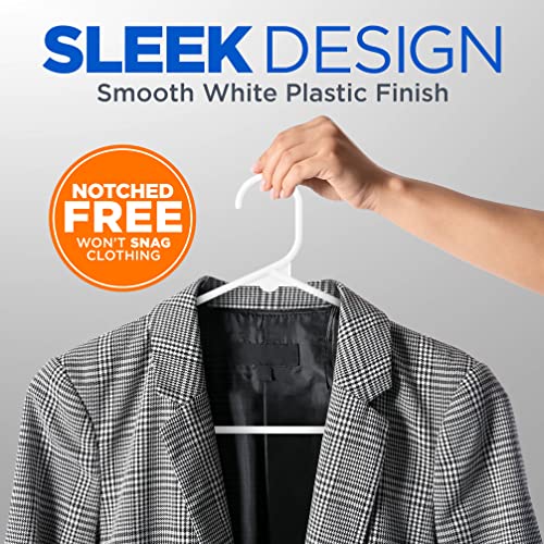 SereneLife 50 Pack Plastic Hangers, Non-Slip, Space-Saving Closet Organizers, Durable and Strong for Shirts, Sweaters, Hoodies, Kids Clothes & Dresses, Ultra-Thin, Lightweight