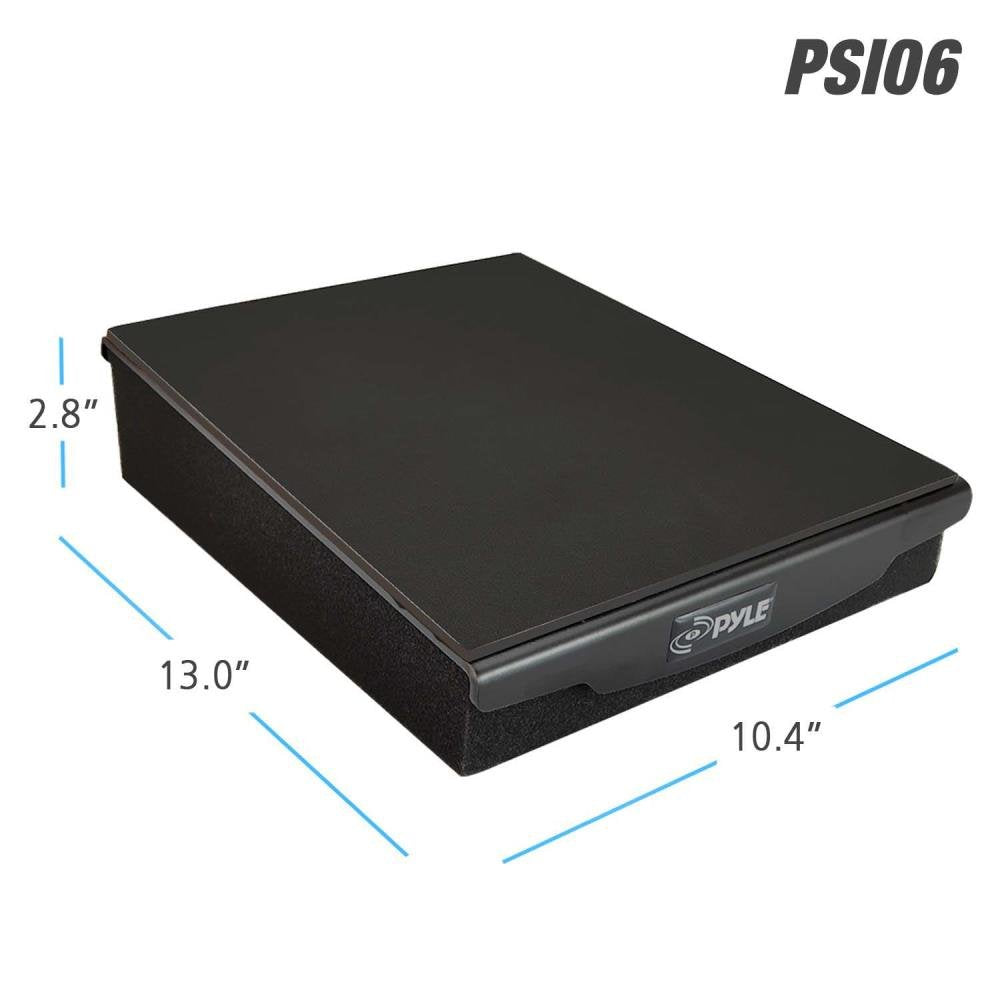 Pyle Sound Dampening Speaker Riser Foam - Audio Acoustic Noise Isolation Platform Pads Recoil Stabilizer w/ Rubber Base Pad For Studio Monitor, Subwoofer, Loud Speakers (10.4 x 13 x 2.8 Inch)