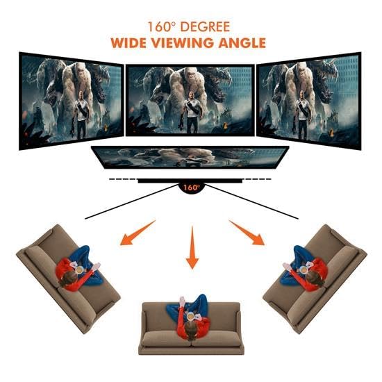 Pyle Projector Screen with Stand - 80" 16:9 HD 4K Portable Lightweight Freestanding Foldable Indoor Outdoor Movie Projection Display with Frame for Home Theater