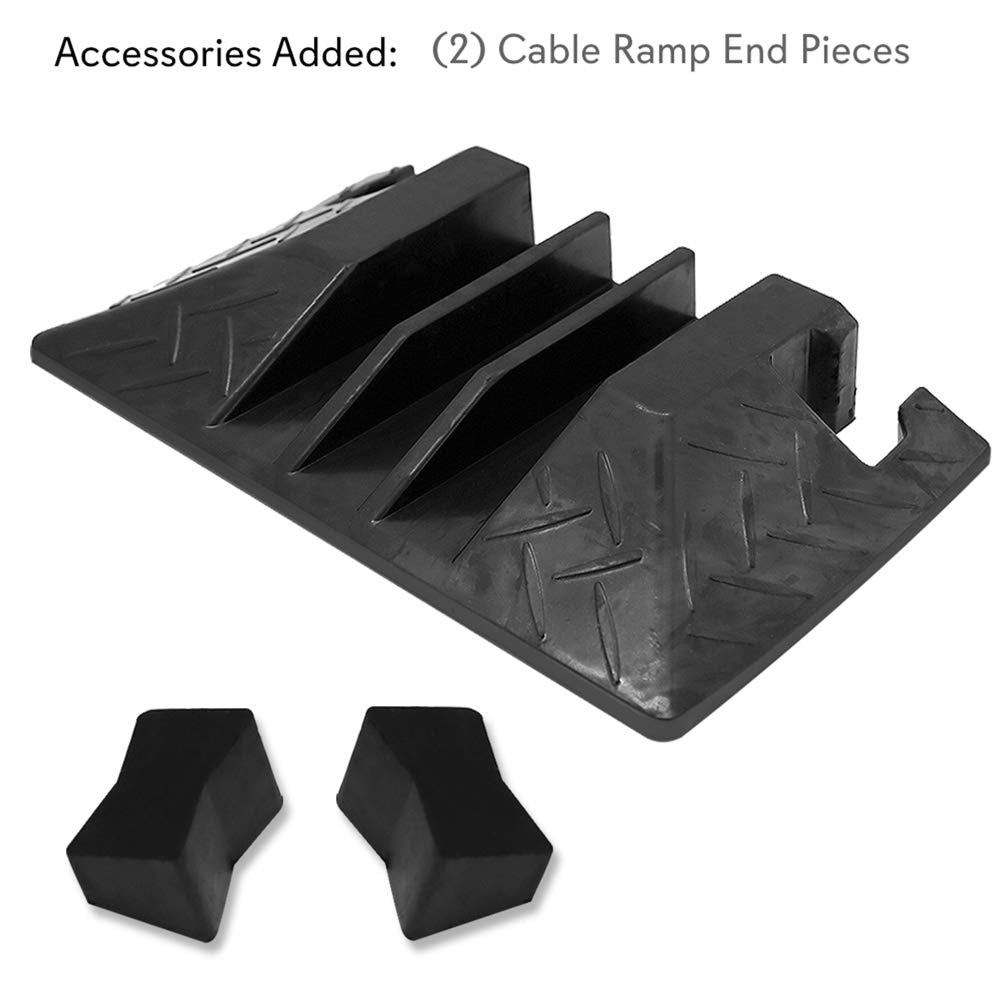Pyle 1pc Cable Ramp End Cap - Finish Pieces For Pyle PCBLCO105 Cable Protector Cover Ramp - Pyle PCBLEN105ENDCP01