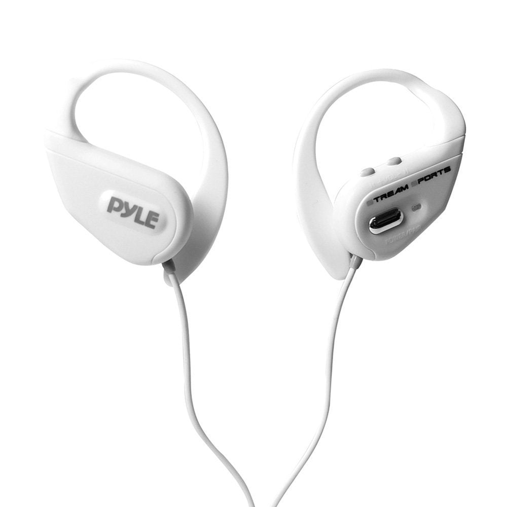 Pyle PWBH18WT Water Resistant Bluetooth Streaming Wireless Headphones with Built-in Microphone, White