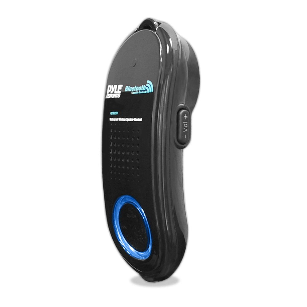 Pyle Portable Wireless Waterproof Handset Speaker - Bluetooth Compatible Rechargeable Battery Powered Shower Outdoor Loud Speaker w/ Microphone - USB Charger - iPhone, Android - Pyle PBTWP24BK (Black)
