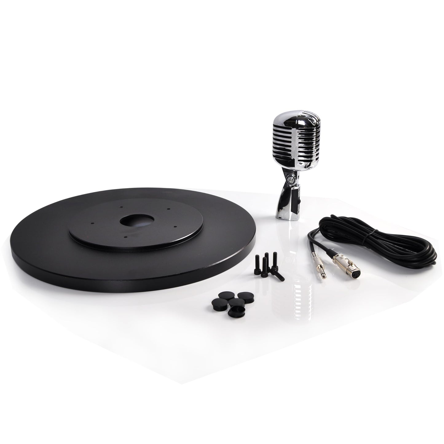 Pyle Retro Microphone, Classic Vintage Style, Unidirectional Audio, Adjustable Stand, XLR Cable, Silver Finish, Dynamic Vocal Performance Mic with 49-69” Swing Stand and Detachable Microphone