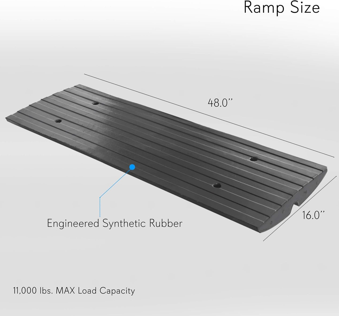 Pyle Car Driveway Adjustable Curb Ramps - 3 Pack Heavy Duty Rubber Threshold Ramp Kit Set -For Loading Dock, Garage, Sidewalk, Truck, Scooter, Bike, Motorcycle & Wheelchair Mobility- PCRBDR23