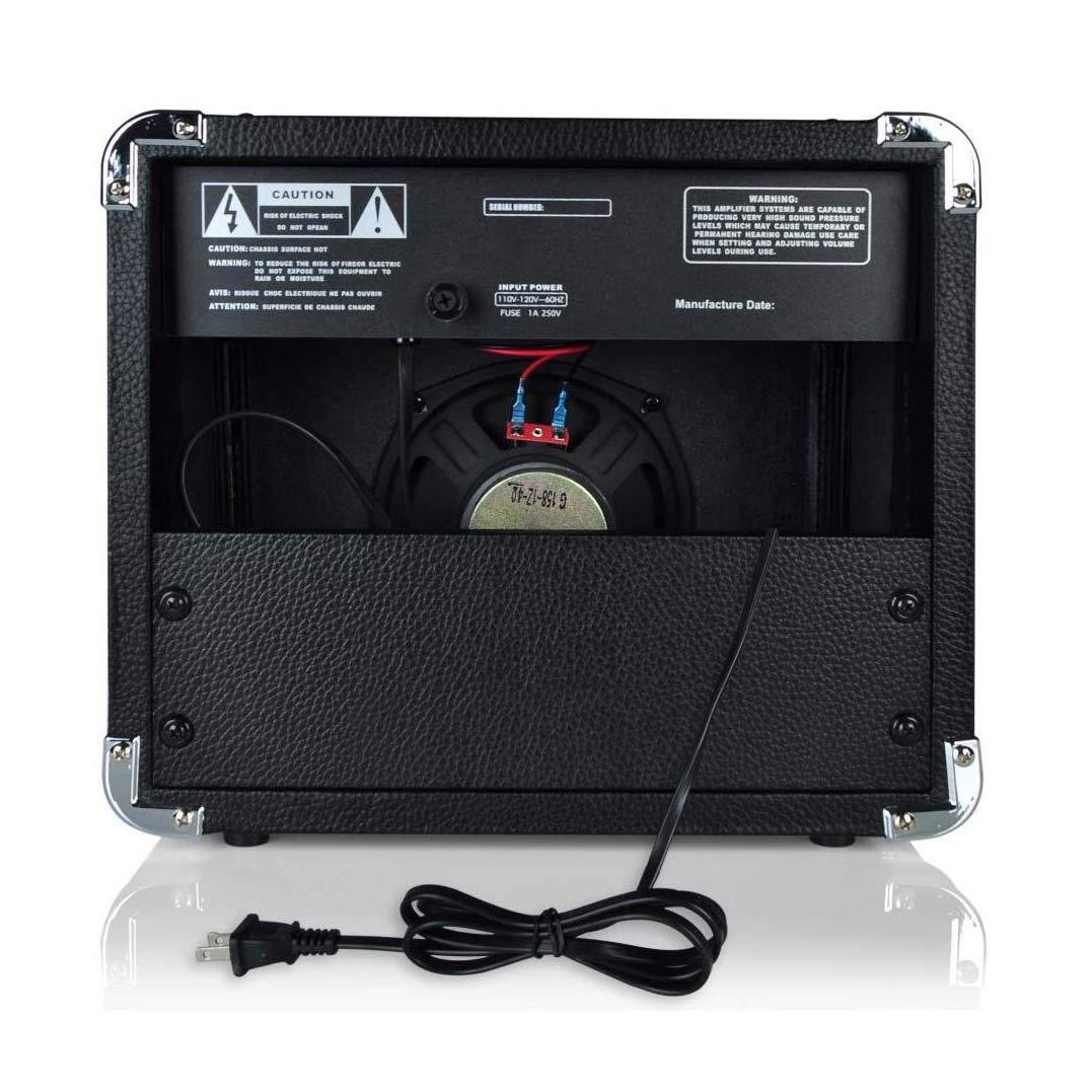 Pyle 30 Watt VampSeries Amplifier - With 3-Band EQ & Overdrive, Has Clean and Overdrive Channels For a Crunchy, Powerful Sound, 20 Hz to 15 kHz Frequency Response, Black