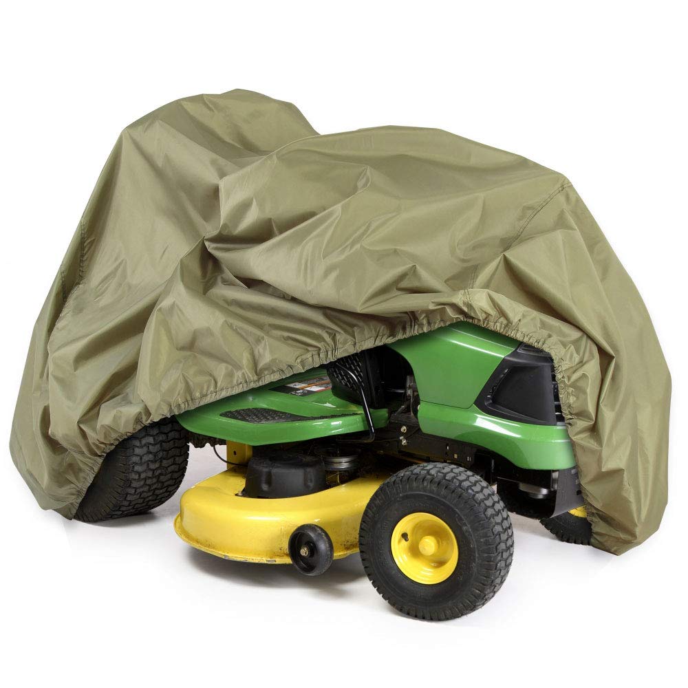 Pyle Universal Lawn Tractor Mower Cover – Waterproof Canvas, All-Weather Protection, Elastic Hem for Snug Fit – Dust & Weather Resistant, Ideal for Indoor/Outdoor Storage, Green