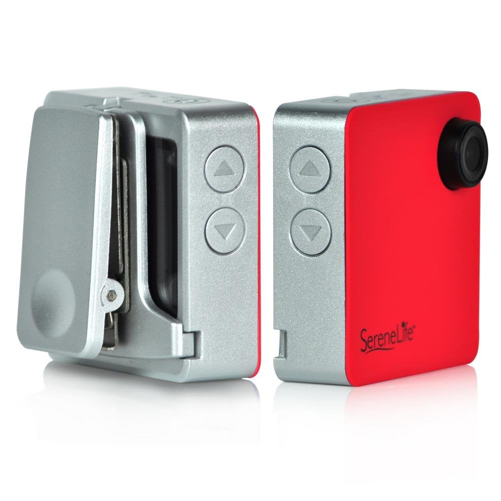 SereneLife Clip-on Wearable Camera 1080p Full HD with Built-in Wi-Fi, Ideal for Classroom to Record the Lecture, Sports, Jogging, Cycling, Hiking, Fishing, and Camping. (SLBCM18RD)