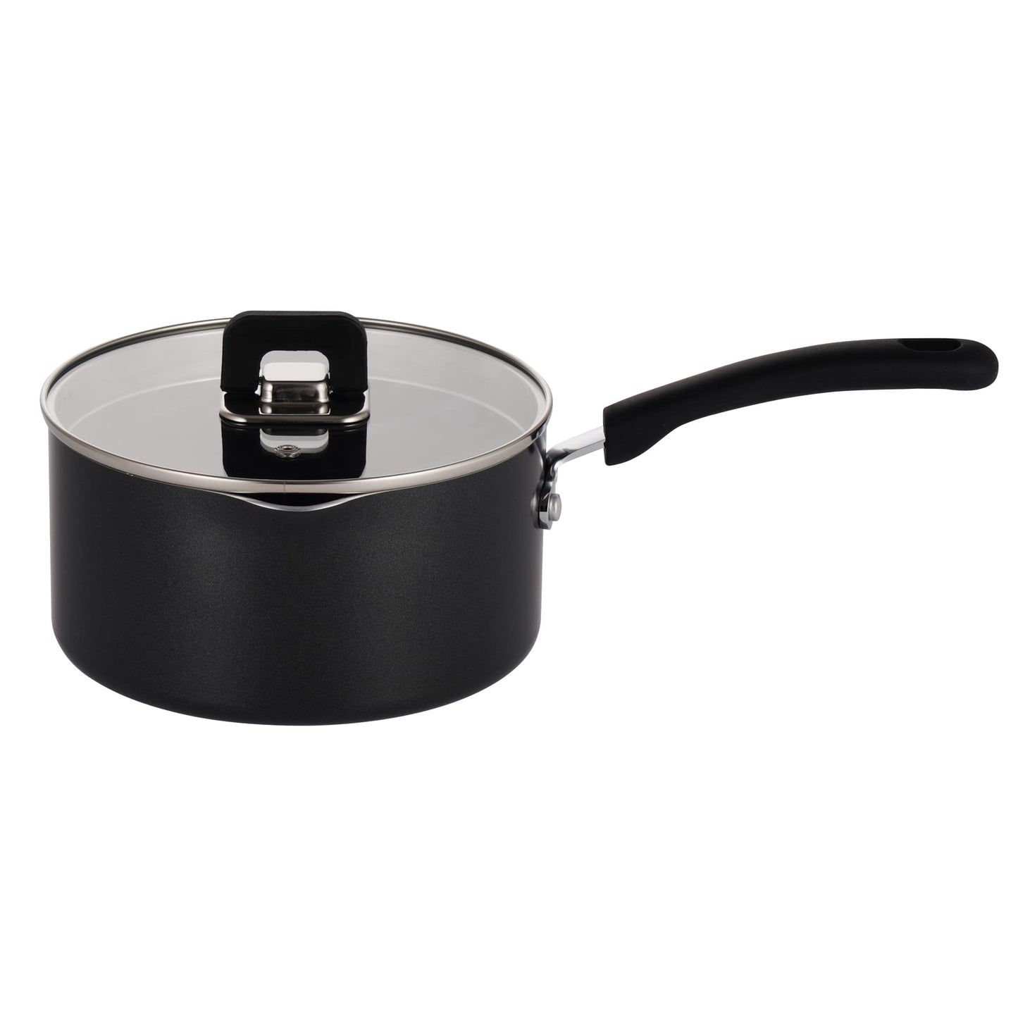 NutriChef Saucepan Pot with Lid-Non-Stick Stylish Kitchen Cookware with Foldable Knob, 1.5 Quart, Works with Model: NCCWSTKBLK (Black), One Size