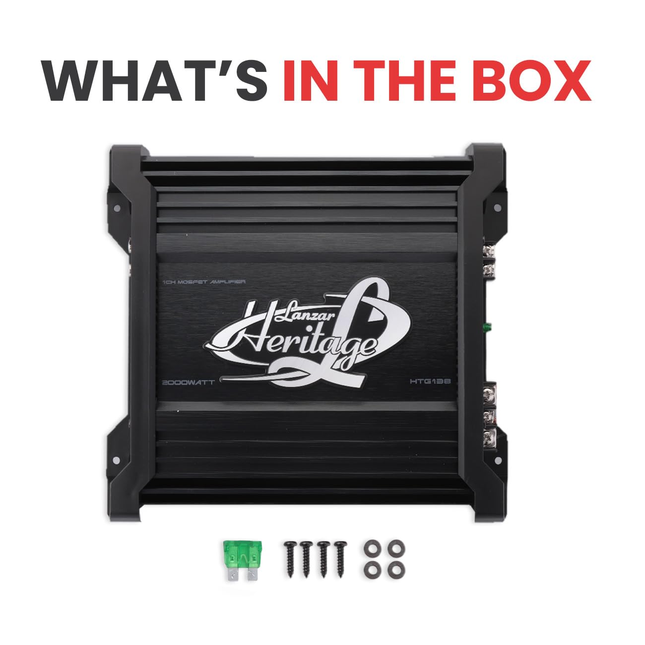 Lanzar 2000W Monoblock Car Audio Amp - 2-Ohm Stable Mosfet Amplifier, Class AB, Electronic Crossover, Bass Boost, Subsonic Circuit, Chrome RCA Inputs, Line Output, 5-Way Protection - Soft Turn On/Off