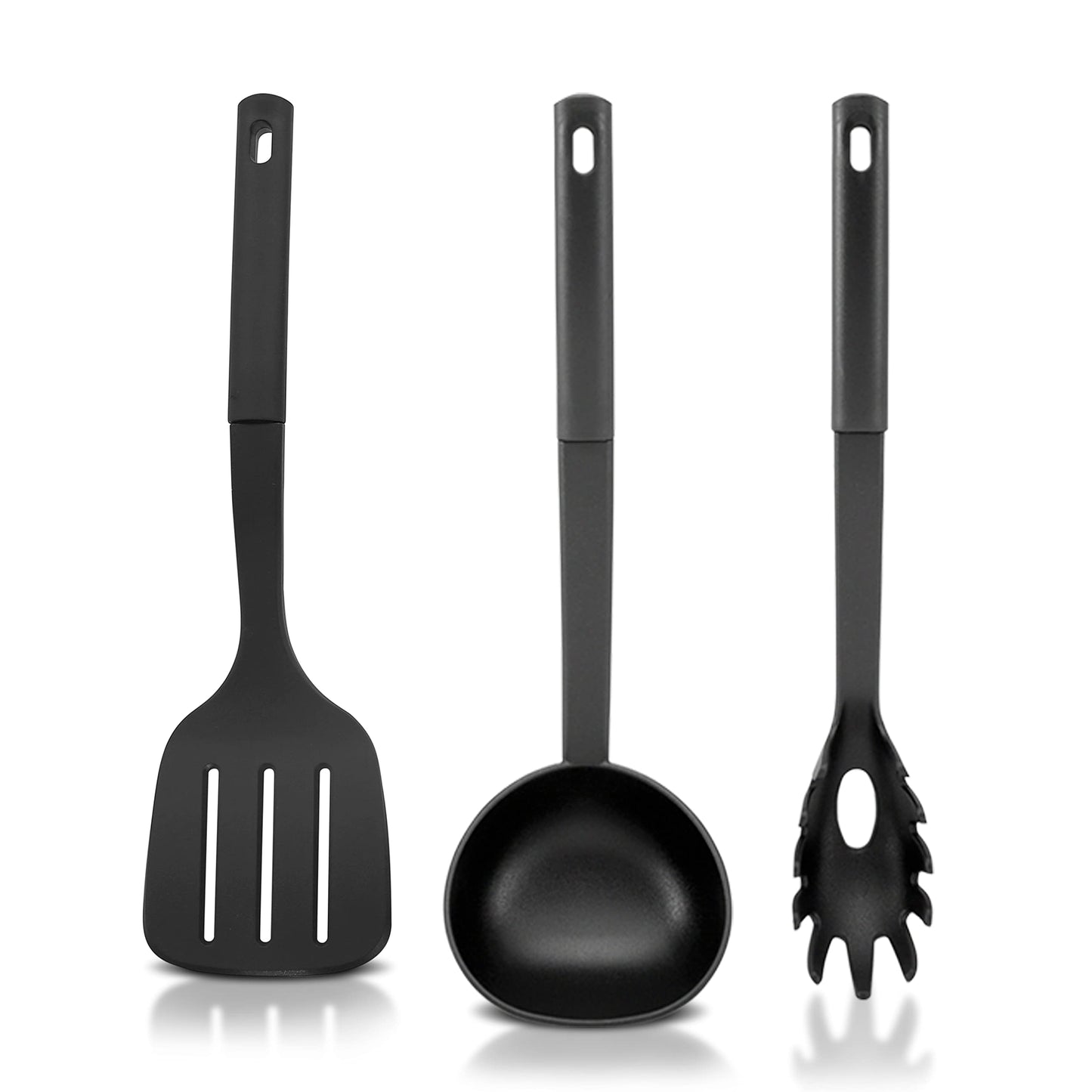 NutriChef Kitchen Cooking Utensils Set - Includes Soup Ladle, Pasta Fork, and Spatula (Works with Model: NCCWA13)