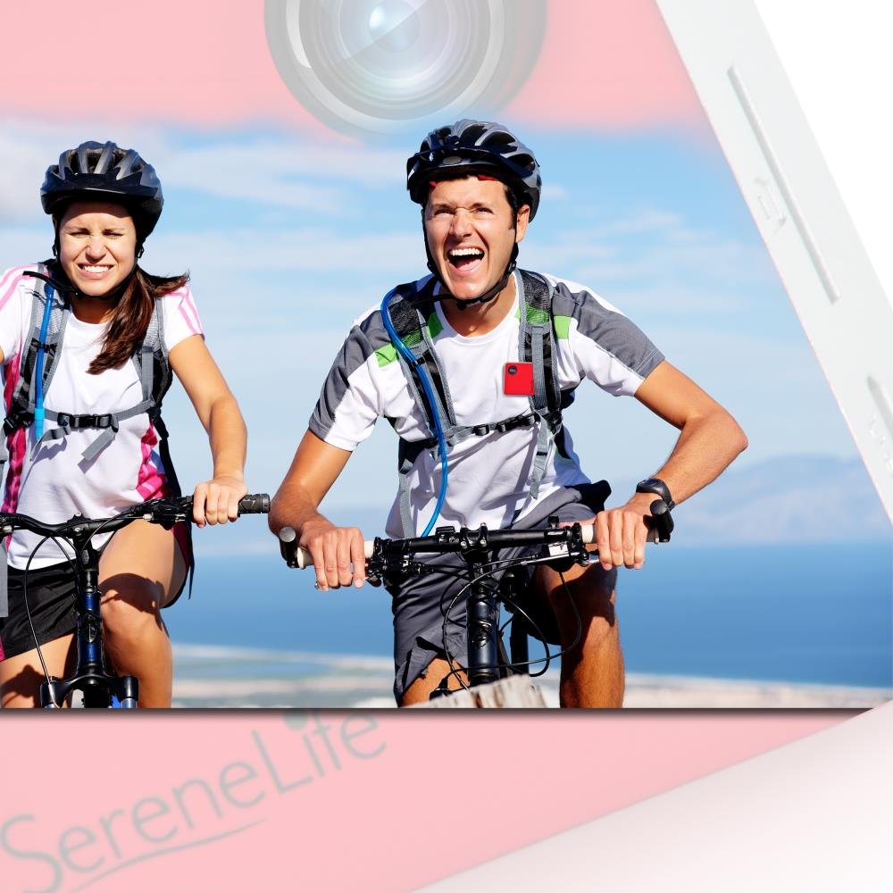 SereneLife Clip-on Wearable Camera 1080p Full HD with Built-in Wi-Fi, Ideal for Classroom to Record the Lecture, Sports, Jogging, Cycling, Hiking, Fishing, and Camping. (SLBCM18RD)