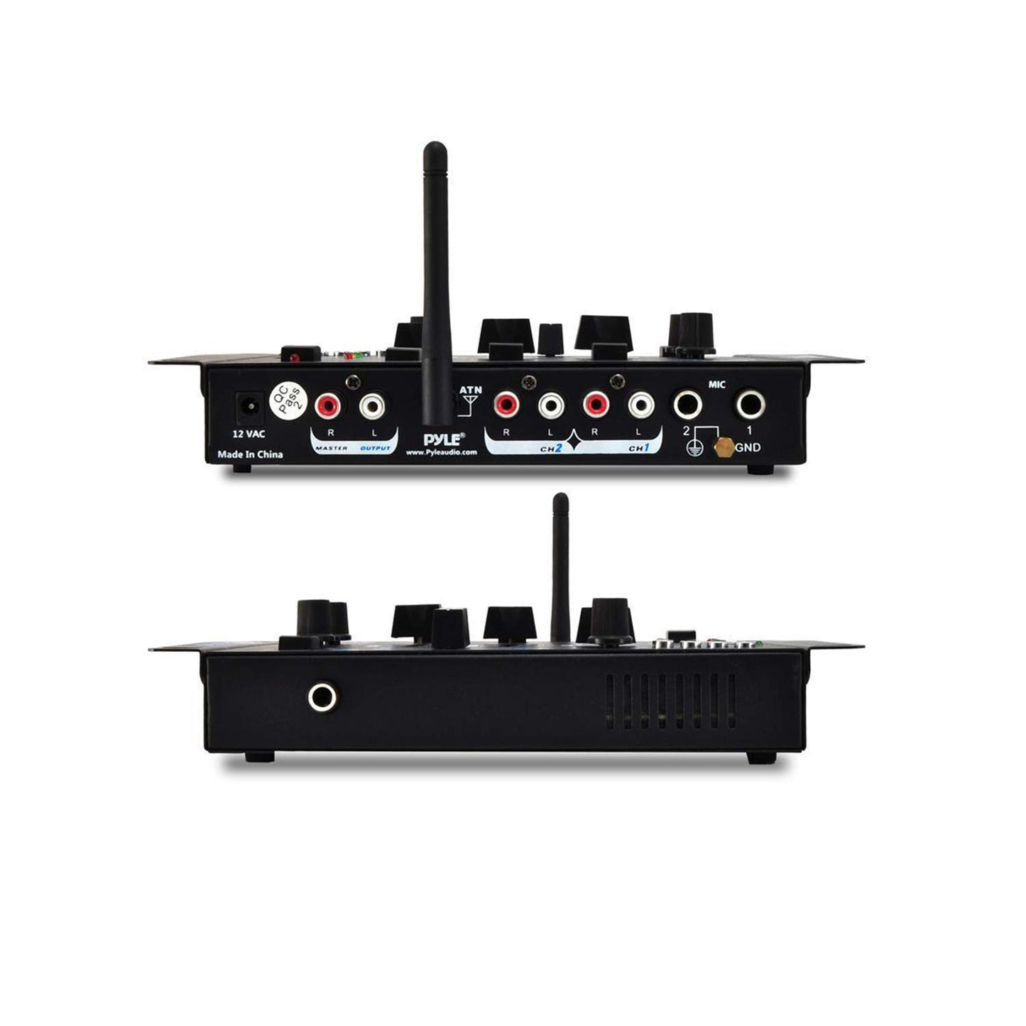 Pyle, 3 Wireless Audio Machine-3 Channel Bluetooth Compatible DJ Controller Sound Mixer System with Mic-Talkover, USB Reader, Dual RCA Phono/Line in, Microphone Input, Headphone Jack PMX7BU