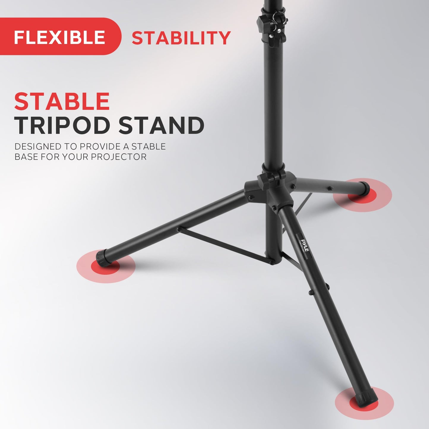 PYLE PRO Universal Laptop Projector Tripod Stand - Computer, Book, DJ Equipment Holder Mount Height Adjustable Up to 39.37” w/ 14” x 11” Plate Size -for Office, Home, Stage, Studio, DJ Racks Holder