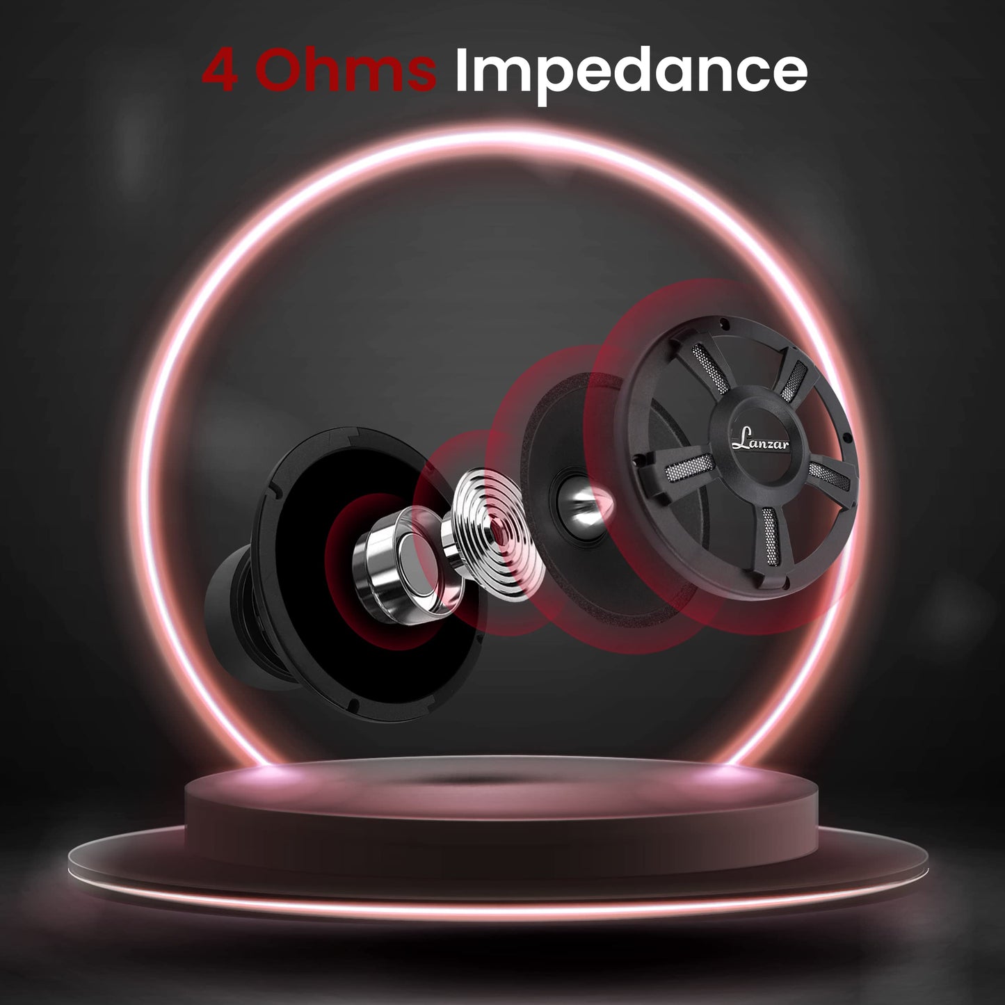 Lanzar Upgraded Opti Pro 6.5” High Power MidBass - Powerful 500 Watt Peak 105Hz – 12 kHz Frequency Response 30 Oz Magnet Structure 4 Ohm w/Paper Cone and Foam Surround Full Range Speaker - OPTI6MI