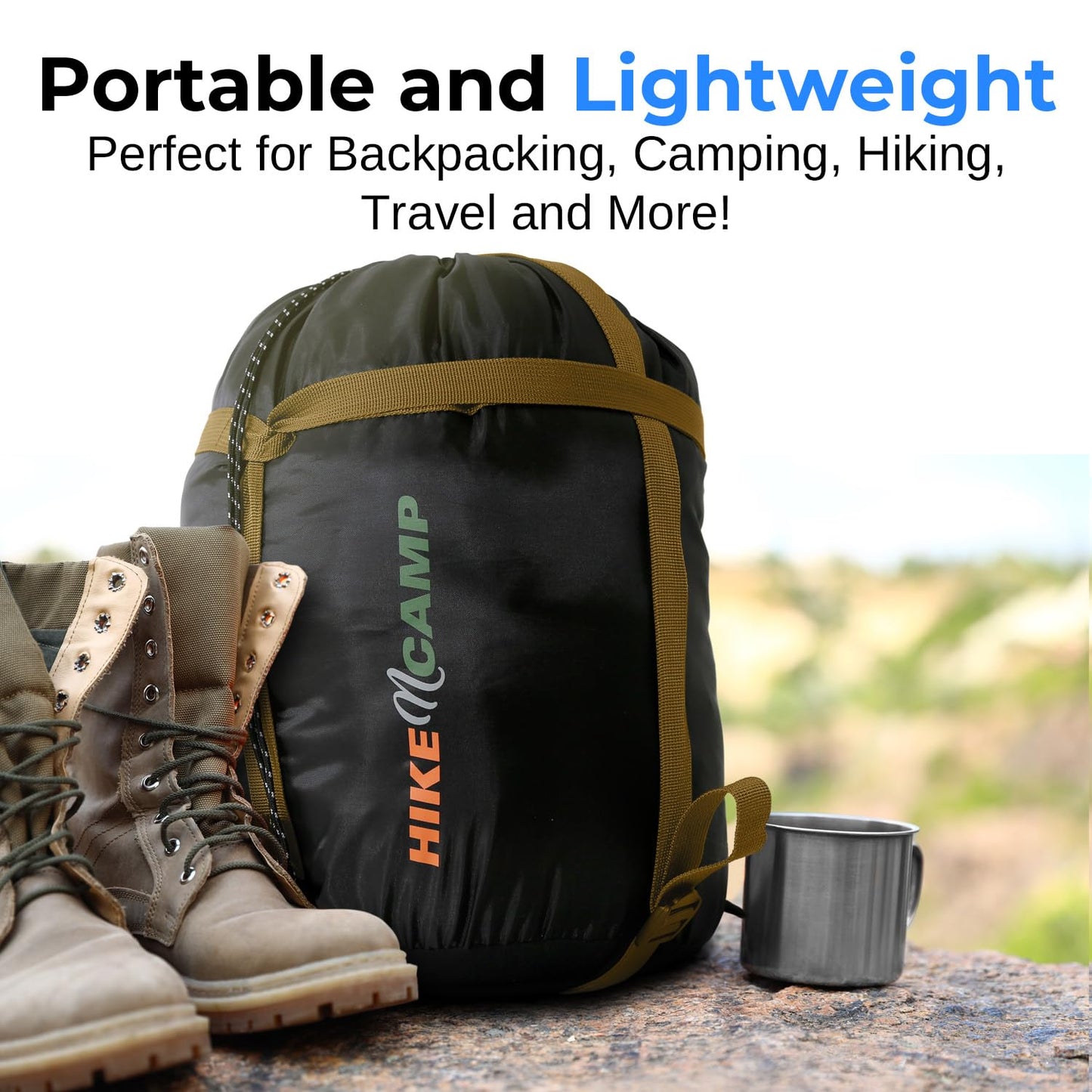 SereneLife Backpacking Sleeping Bag Camping Gear, Mummy Sleeping Bag for Adults/Teens w/Pillow and Bag, Outdoor Lightweight Weather Proof Sleeping Bag for Camping, Hiking Traveling, Camouflage