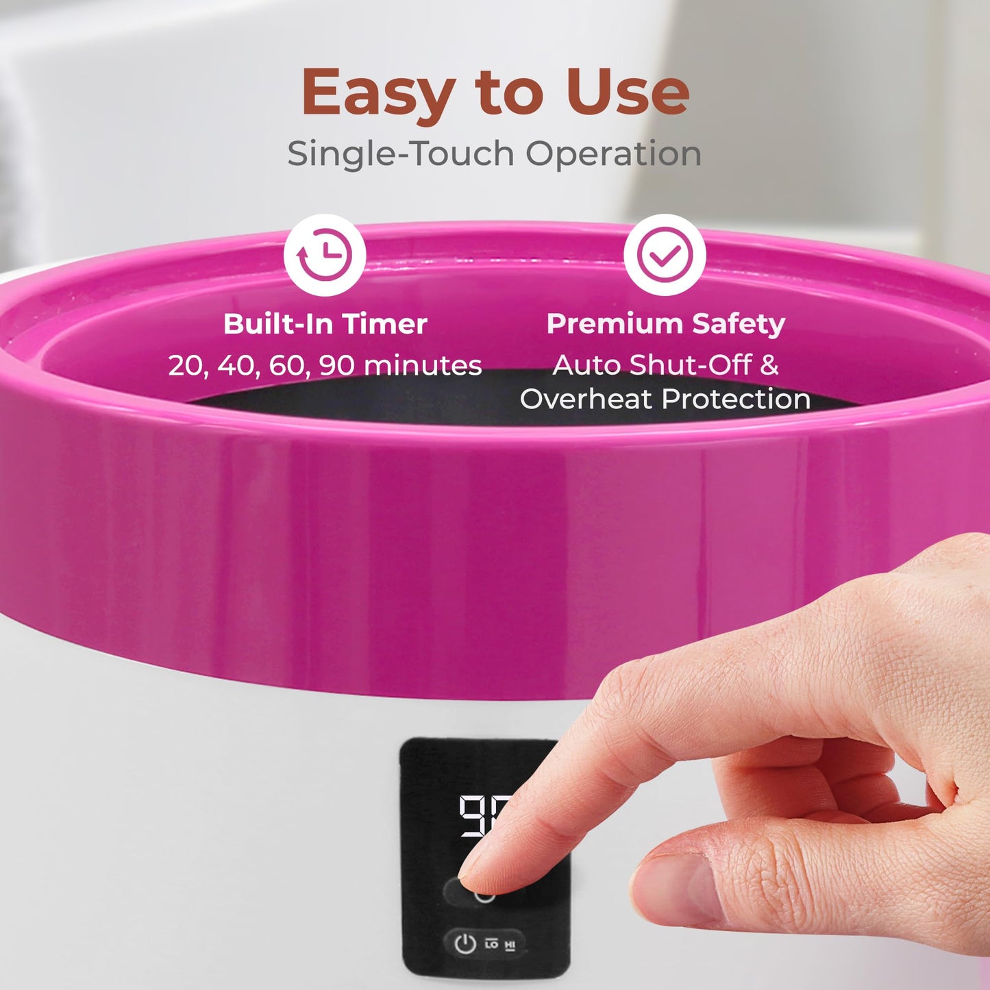 SereneLife Counter Towel Warmer Bucket - with Customized Fragrance for Spa and Bathroom, Luxury Heater, Auto Shut Off, Fits 1 Large Blanket, Bathrobe, PJs (Pink)