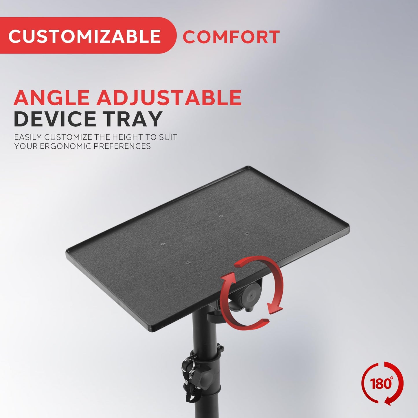 PYLE PRO Universal Laptop Projector Tripod Stand - Computer, Book, DJ Equipment Holder Mount Height Adjustable Up to 39.37” w/ 14” x 11” Plate Size -for Office, Home, Stage, Studio, DJ Racks Holder