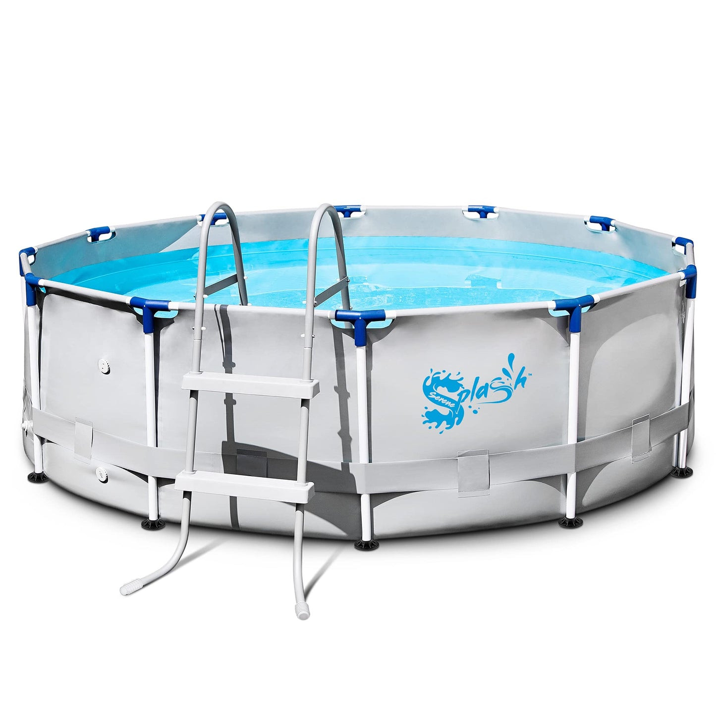 SereneLifeHome 18’ Round Pool Above The Ground Steel Frame, Swimming Pool, Durable Corrosion and Puncture Resistant, w/Ladder, Filter, Cover, Plastic Spare Parts 18' x 4’
