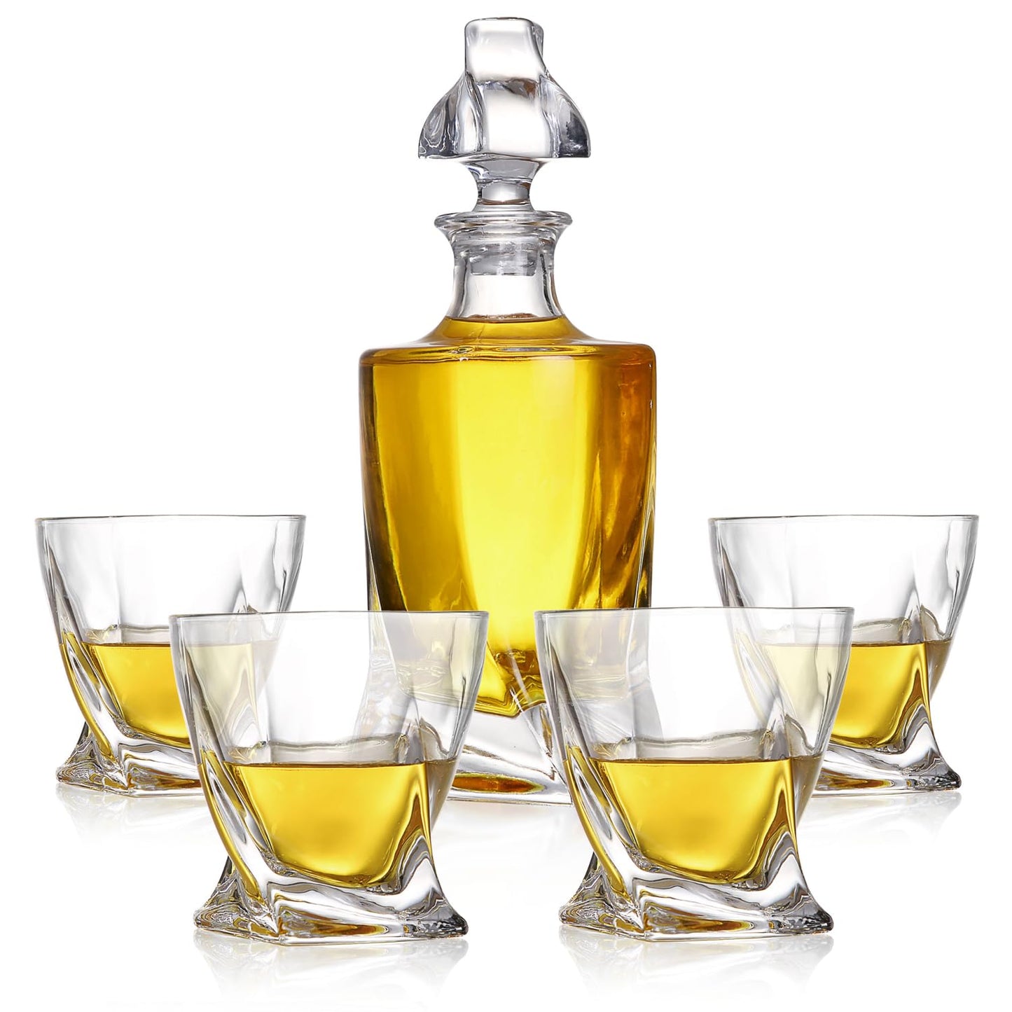 NutriChef Kitchen Whiskey Decanter, Crystal Glass, BPA Free, 750ml Capacity, Thick Bottom, Classic Design, Enhances Taste, Environmentally Friendly, Easy-to-Clean, Set Includes Decanter
