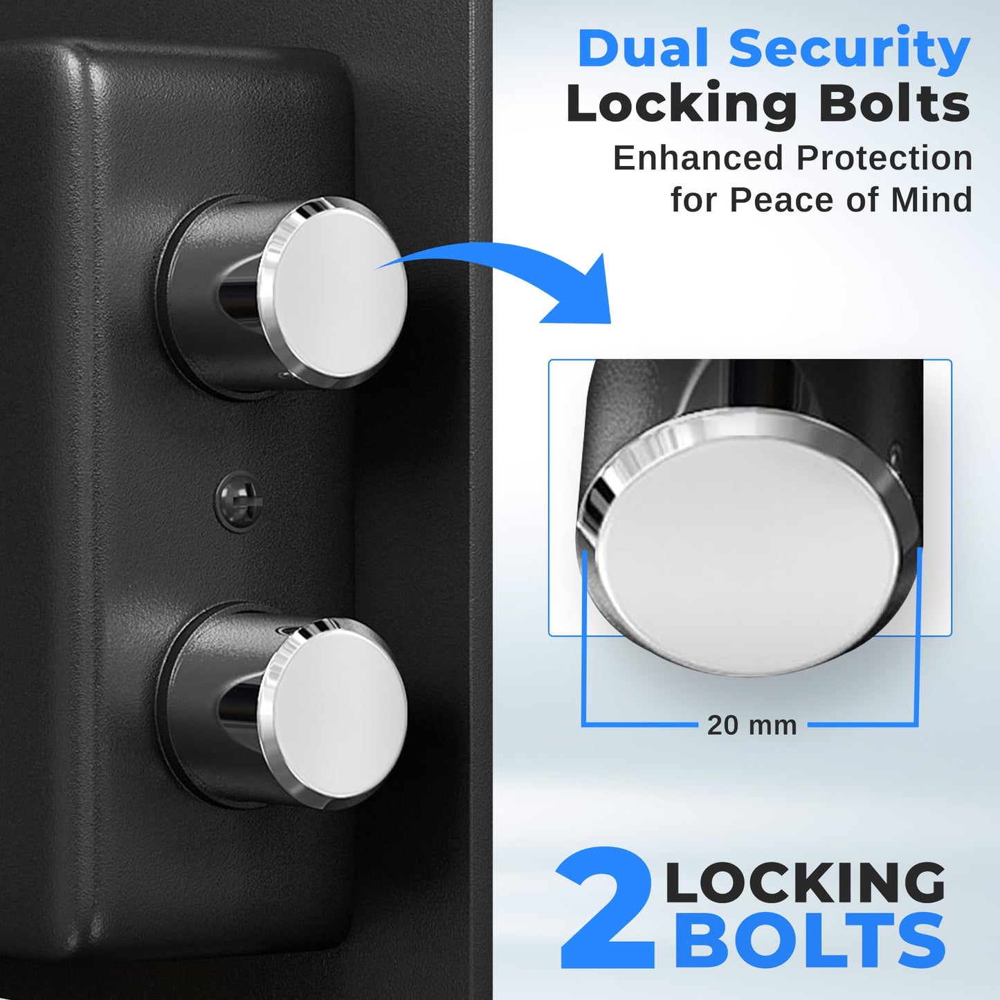 SereneLife Premium Steel Digital Safe Box - 9.1" x 6.7" x 6.7" | Secure Storage for Cash, Firearms, Jewelry & More | Great For Hotels, Cabinets & Home Use | Electronic & Mechanical Access - 2 Keys