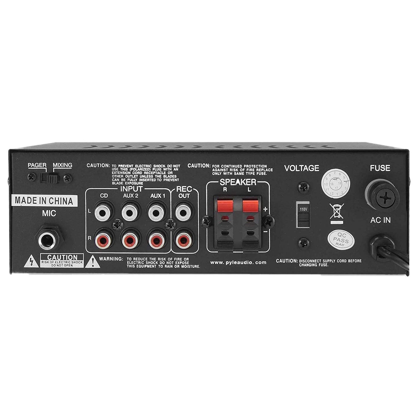 Pyle 2x120W Mini 2-Channe Home Audio Power Amplifier - Bluetooth 5.1 - Stereo Receiver with RCA/AUX/Mic Input - Headphone Jack - Pager/Mixing Modes - Bass/Treble EQ - For PA, Theater & Studio - PTA4