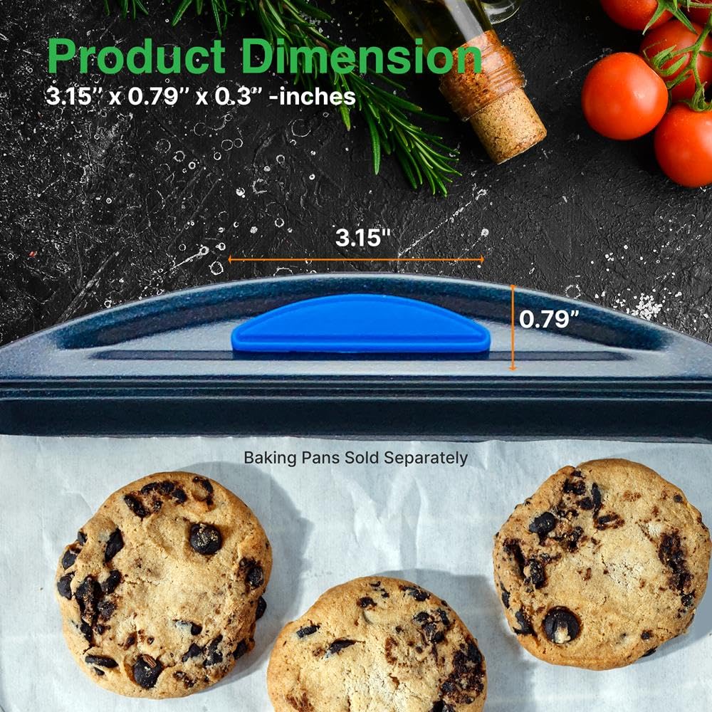 NutriChef Blue Silicone Handles - Flexible Design for Nonstick Carbon Steel Bakeware Pans - Compatible with Models: NCBK10S, NCBK3S