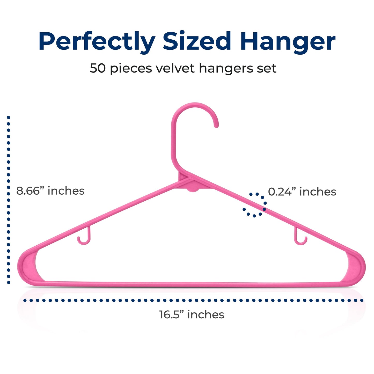 SereneLife 50 Pack Plastic Hangers, Non-Slip, Space-Saving Closet Organizers, Durable and Strong for Shirts, Sweaters, Hoodies, Kids Clothes & Dresses, Ultra-Thin, Lightweight