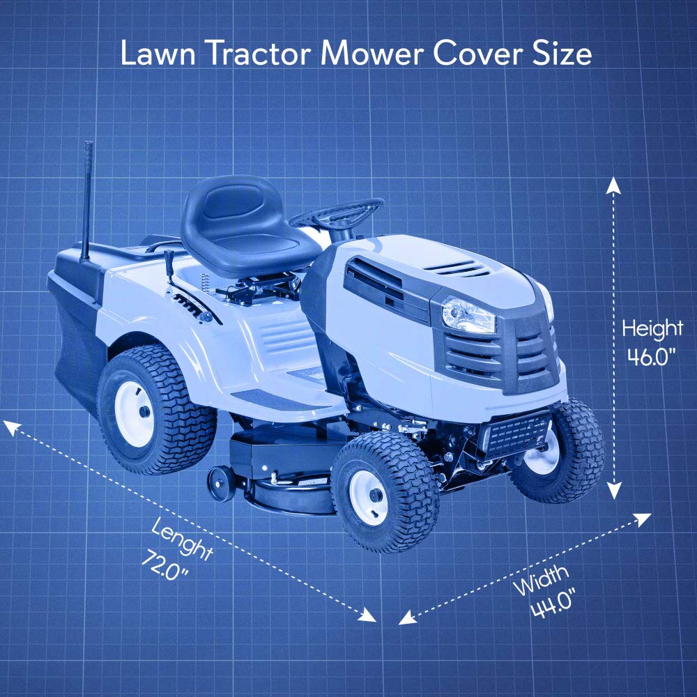 Pyle Universal Lawn Tractor Mower Cover – Waterproof Canvas, All-Weather Protection, Elastic Hem for Snug Fit – Dust & Weather Resistant, Ideal for Indoor/Outdoor Storage, Green