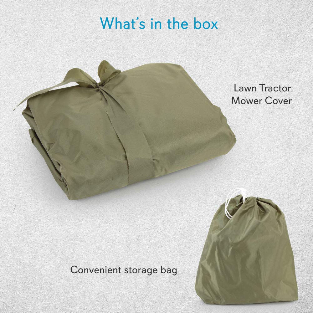 Pyle Universal Lawn Tractor Mower Cover – Waterproof Canvas, All-Weather Protection, Elastic Hem for Snug Fit – Dust & Weather Resistant, Ideal for Indoor/Outdoor Storage, Green