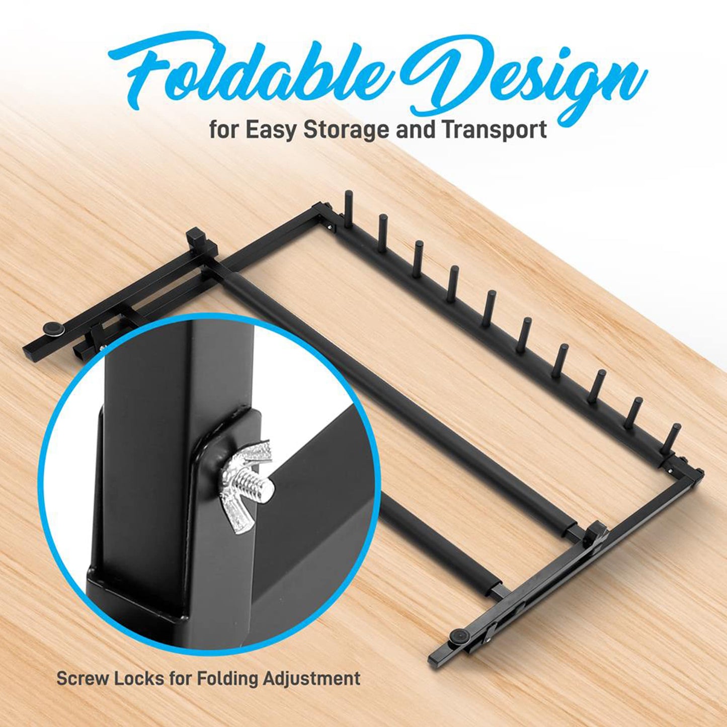 PYLE Guitar Rack – 9 Space Foldable Guitar Stand, Universal Portable & Collapsible Multi Guitar Holder, Easy Storage Guitar Support, Securely Holds Multiple Guitars- Acoustic, Electric, & Bass Guitars