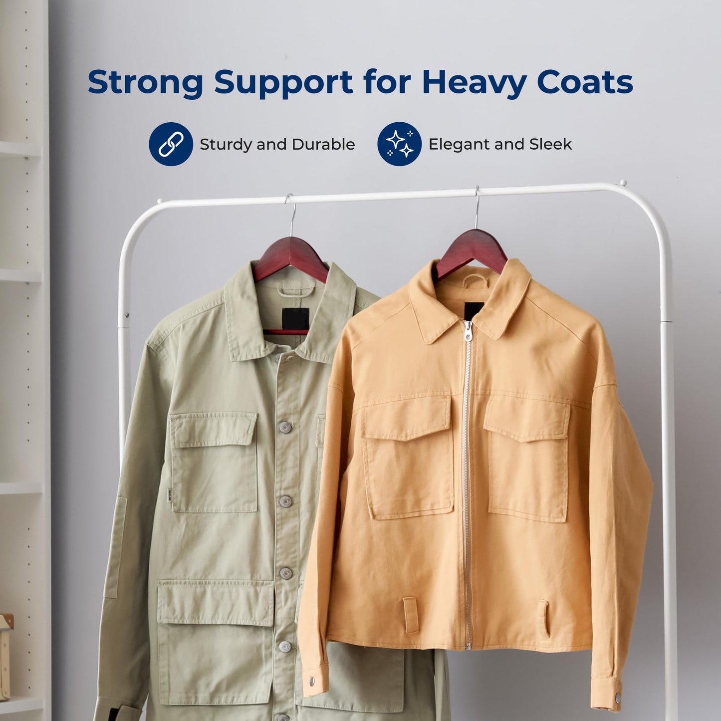 SereneLife 10-Pack Wooden Coat Hangers – Durable Suit Hangers with 360° Swivel Hook & Notches – Slim Design for Sweater, Shirts, Jackets, Dresses, and More
