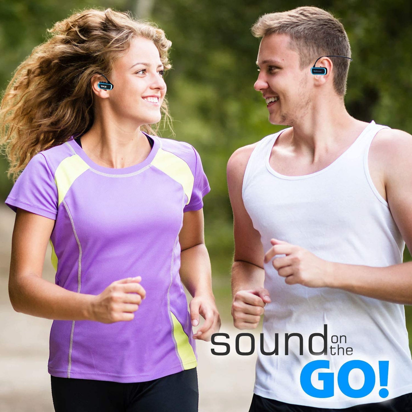 Pyle Flextreme Waterproof Sports Wearable MP3 Headset Music Player 8GB Underwater Swimming Jogging Walking Gym Earphones Earbuds Rechargeable Comfortable Flexible Headphones USB Connection (PSWP14BK)