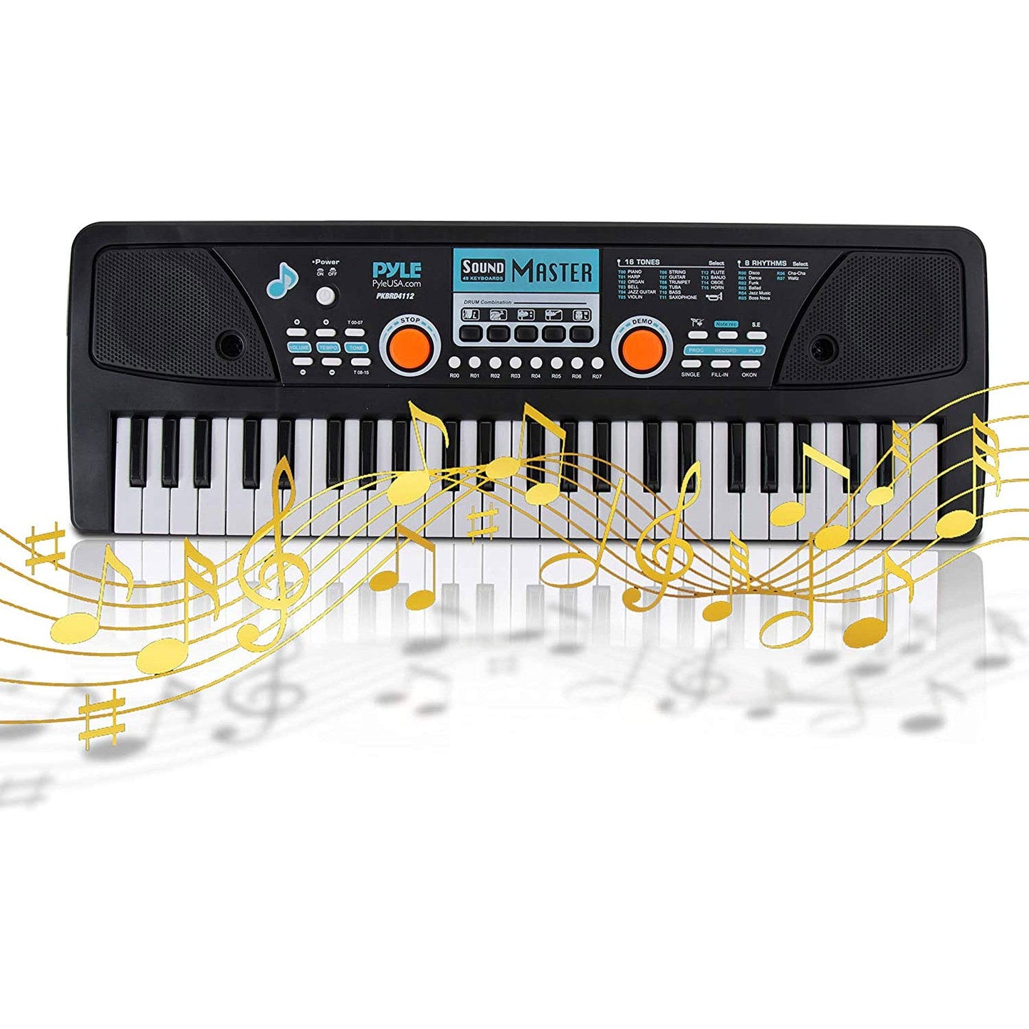 PYLE 49-Key Electric Keyboard Piano – Portable Music Keyboard with Drum Pad, Built-In Microphone, Record & Playback Mode for Home Studio, School & On-the-Go Performance– Ideal for Beginners & Kids