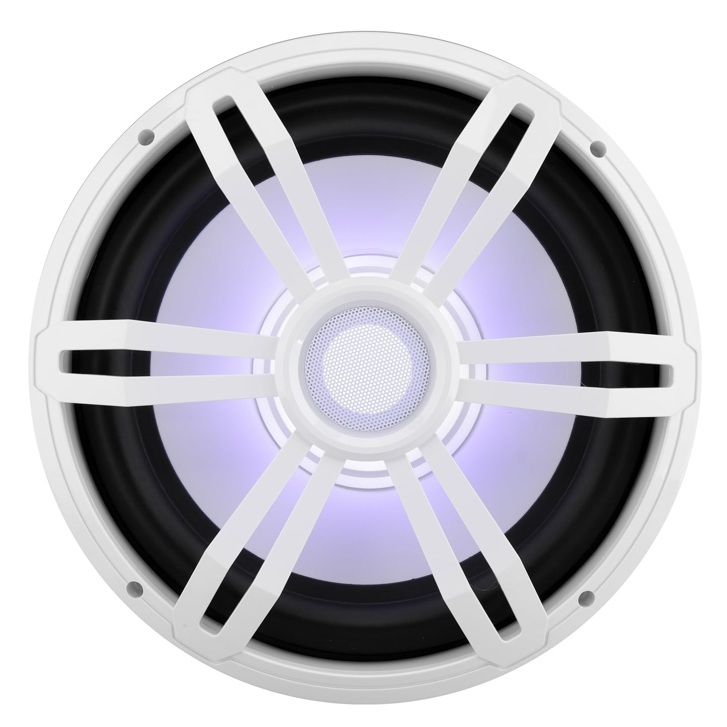 Pyle 12” Slim Marine Subwoofer - 500W 4 Ohm Waterproof Car Component Speaker System, Low Profile PP Cone w/ Rubber Edge, 50 Oz Magnet 2.5" Voice Coil, RGB Lights, For Boat Truck Mobile Vehicle (White)