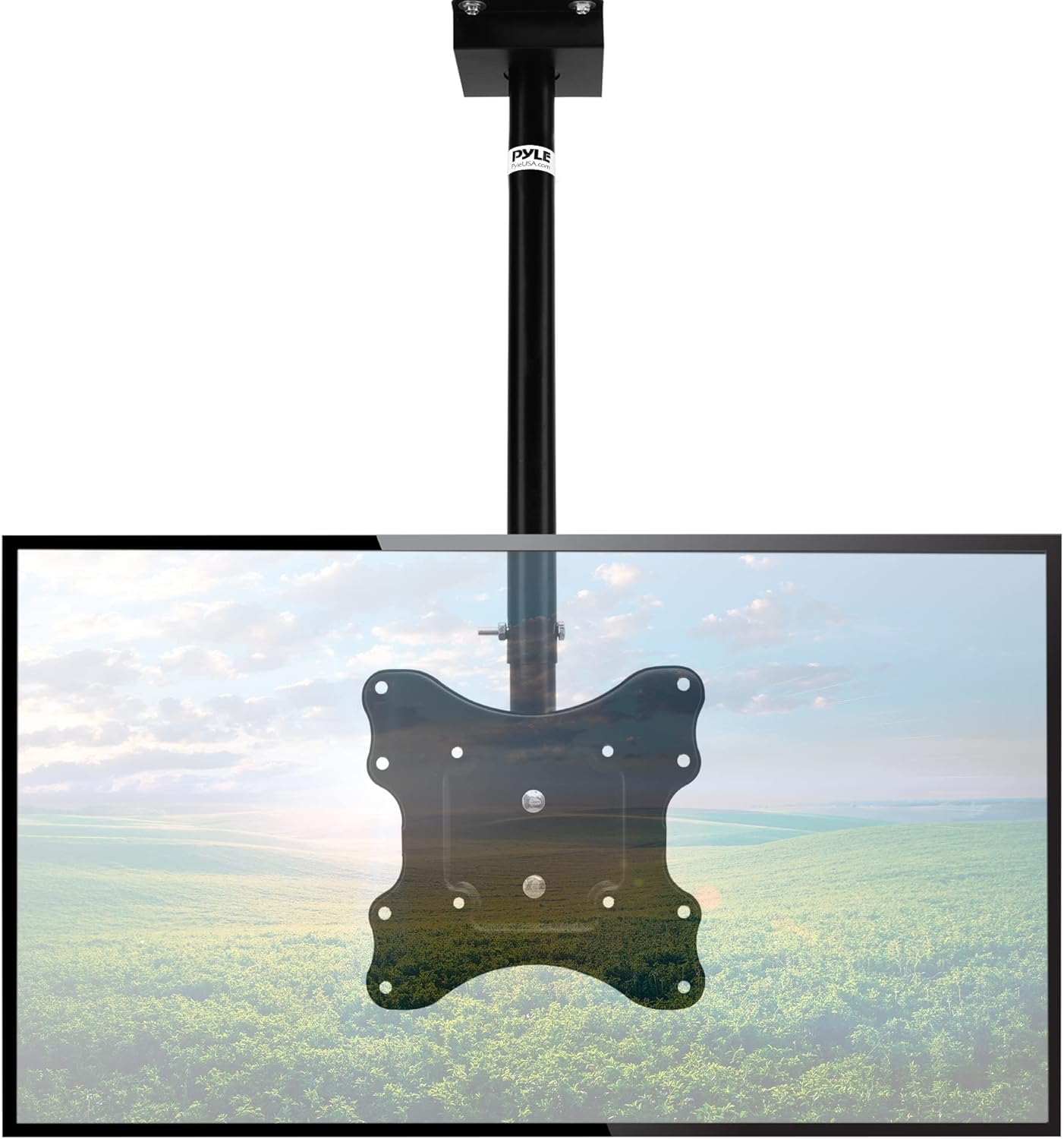 Pyle Adjustable Height TV Ceiling Mount - Swivel and Tilting Vertical VESA Universal Mounting Bracket, Mounts 14 to 42 Inch HDTV, LED, LCD, Plasma, Flat Screen Television Up to 30 KG - Pyle PCTVM15