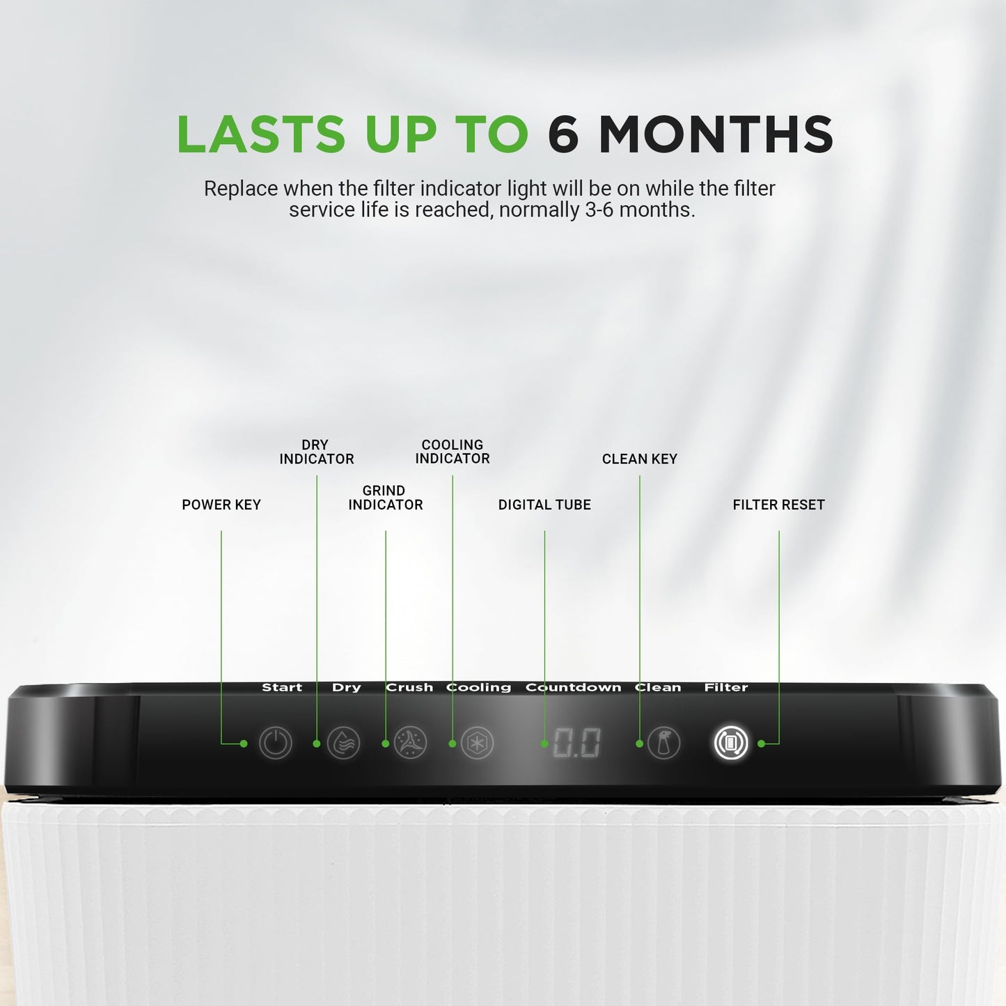 Nutrichef Replacement Filter - Replace Your Nutrichef Electric Kitchen Compost Filter | Optimal Replacement Every 3-6 Months | Easy Installation | Activated Charcoal Refills