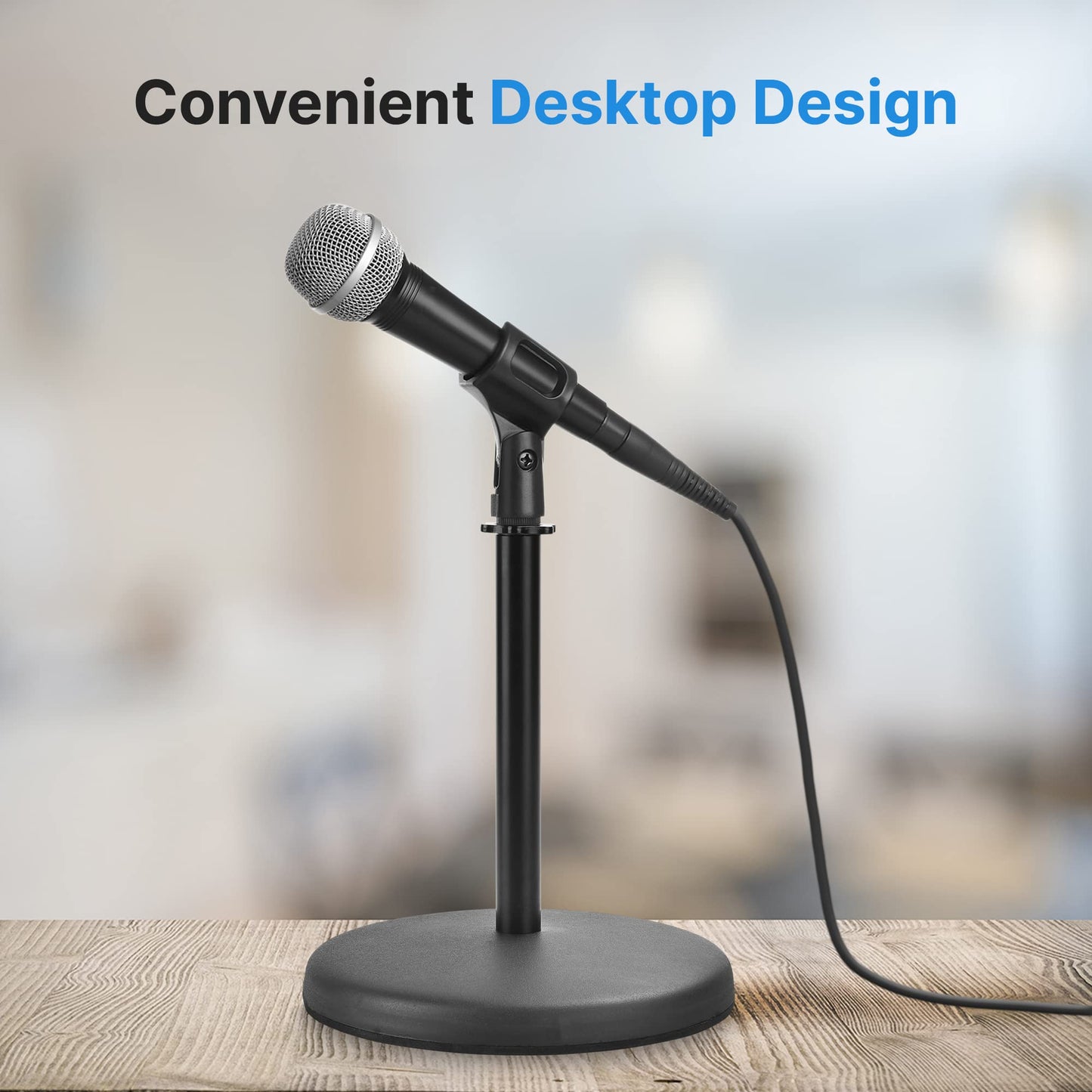 Pyle Compact Tabletop Stand - Round Base, Desktop Tabletop Stand, and Replacement Part Model: PDMIKT200, PDMIUSB50 PDMIKT100, PDMIUSB75, PDMIKT145WT, PDMILCM100