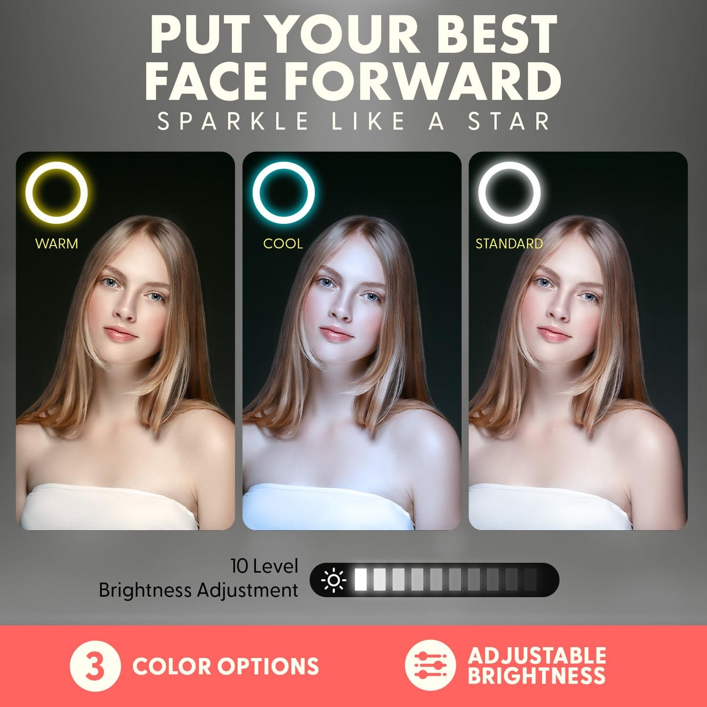 SQUATZ 11’’ LED 12W Selfie Ring Light R11 with Wired Control, Tripod Stand with 6 Sections, Phone Holder, Adjustable Brightness Levels for Influencers, YouTube, TikTok, and Barbers.