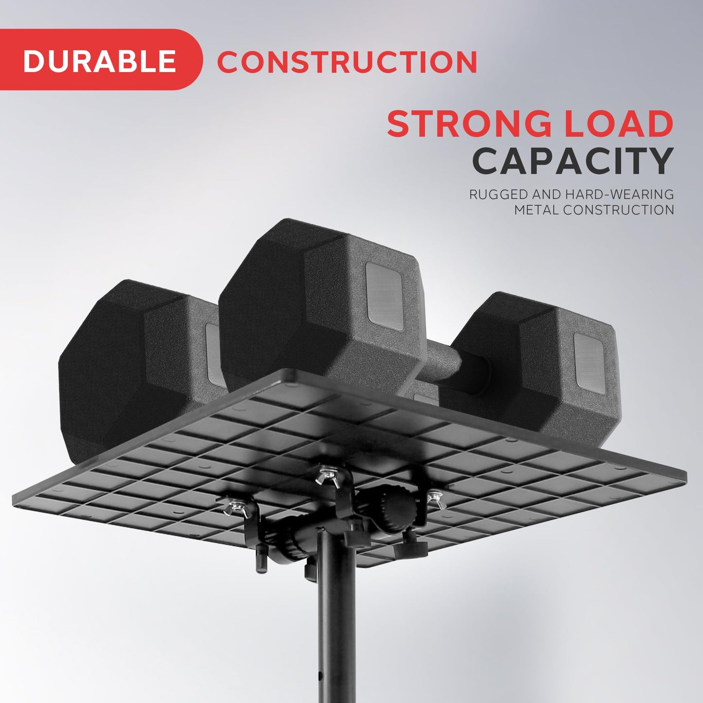 PYLE PRO Universal Laptop Projector Tripod Stand - Computer, Book, DJ Equipment Holder Mount Height Adjustable Up to 39.37” w/ 14” x 11” Plate Size -for Office, Home, Stage, Studio, DJ Racks Holder