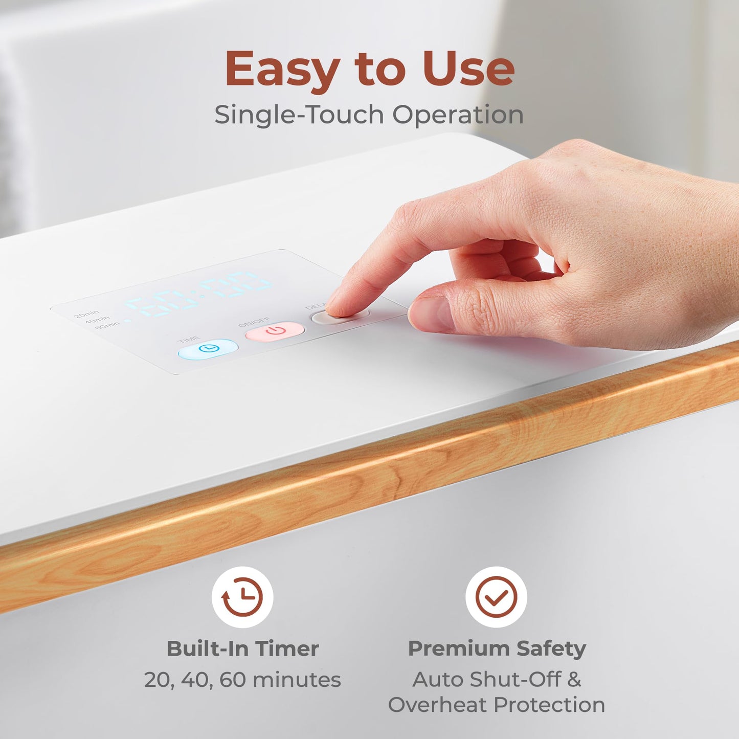 SereneLife Luxury Rectangle Towel Warmer - Spa & Bathroom Heater with Custom Fragrance, Auto Shut-Off, Fits 2 large Towels, Blankets, Bathrobes, PJ's - Perfect Gift for Him & Her (Natural Wood)