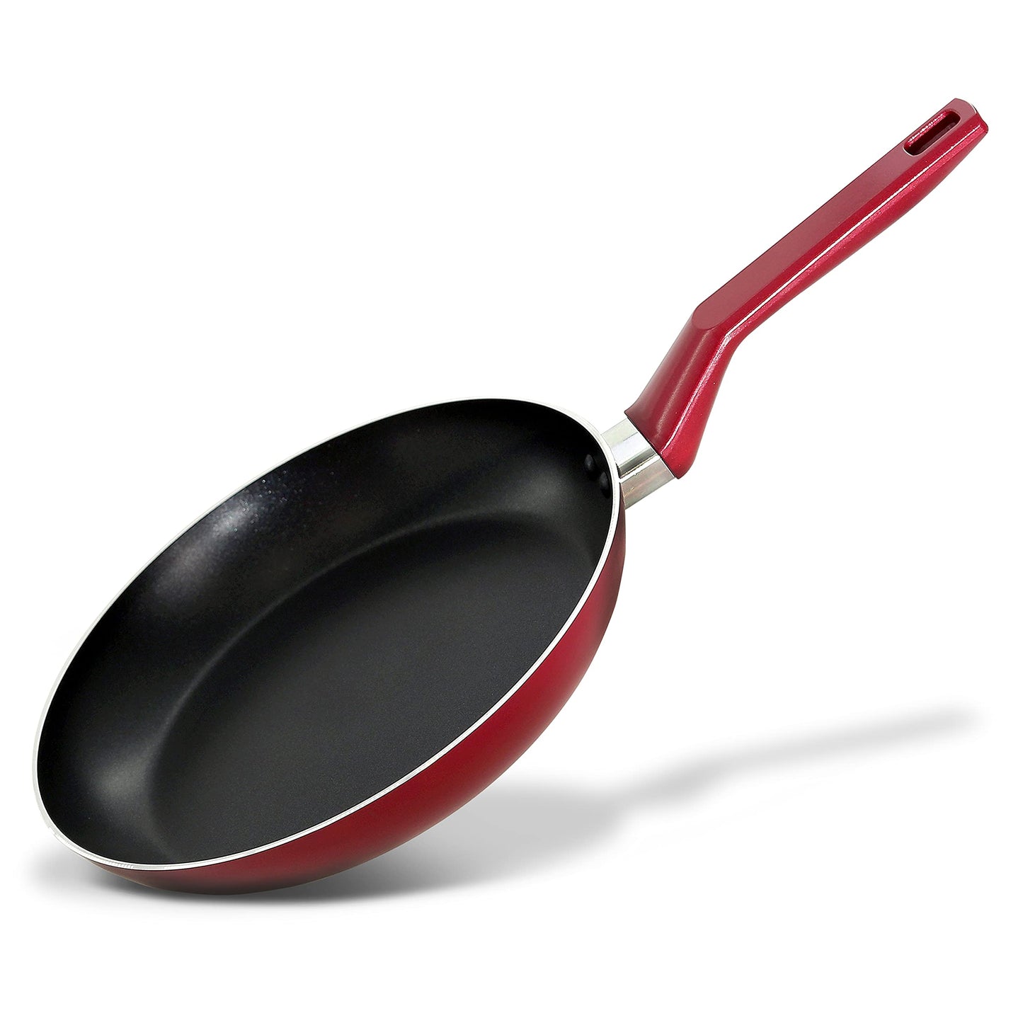 NutriChef 8'' Medium Open Fry Pan - Non-Stick High-Qualified Kitchen Cookware with Black Inside and Red Outside (Works with Model: NCCWA13RD)