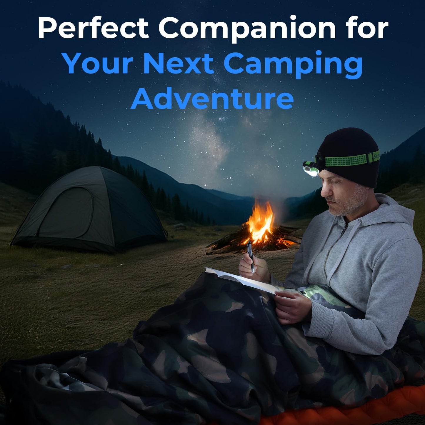 SereneLife Backpacking Sleeping Bag Camping Gear, Mummy Sleeping Bag for Adults/Teens w/Pillow and Bag, Outdoor Lightweight Weather Proof Sleeping Bag for Camping, Hiking Traveling, Camouflage
