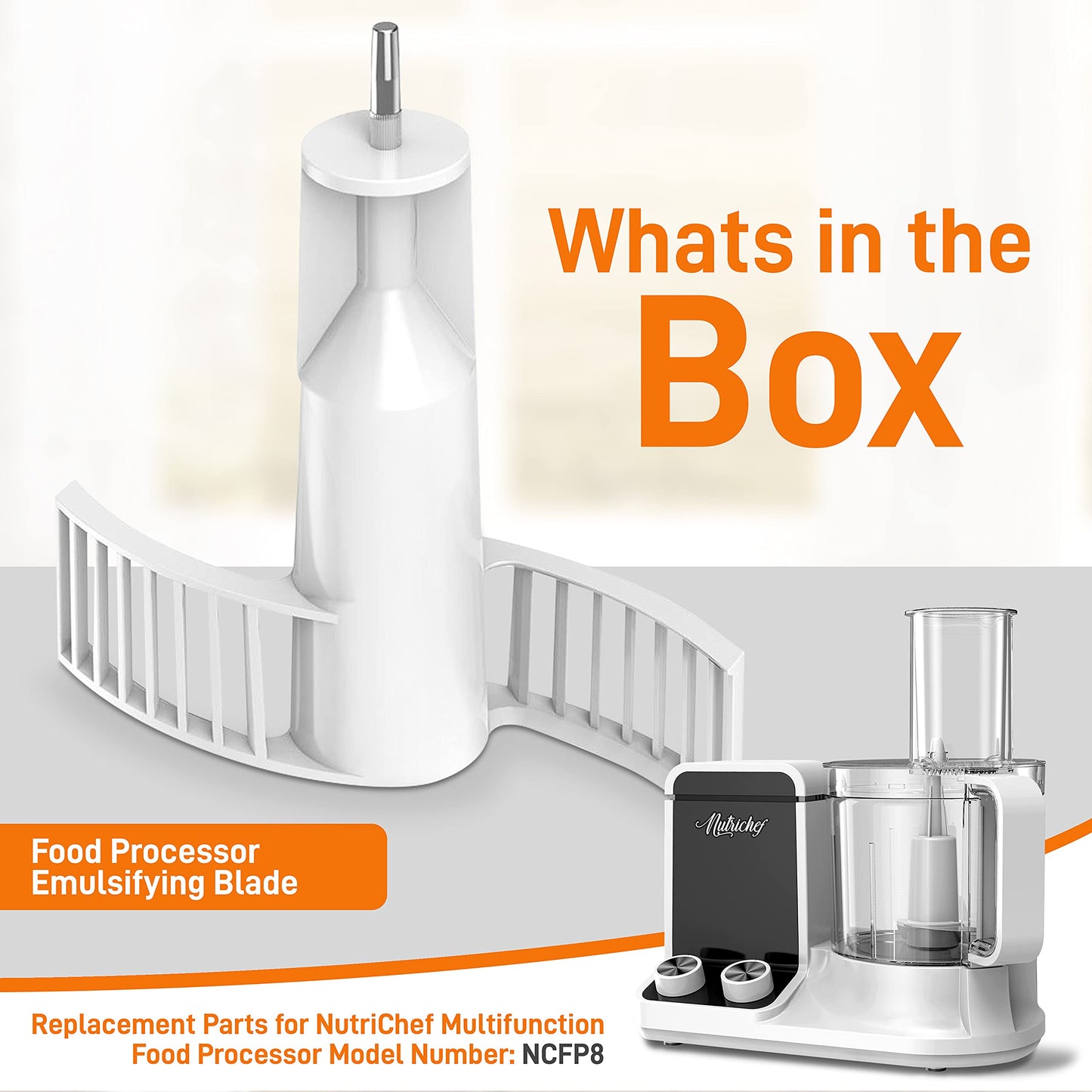 NutriChef Food Processor Emulsifying Blade - Replacement Parts for NutriChef Multifunction Food Processor Model Number: NCFP8