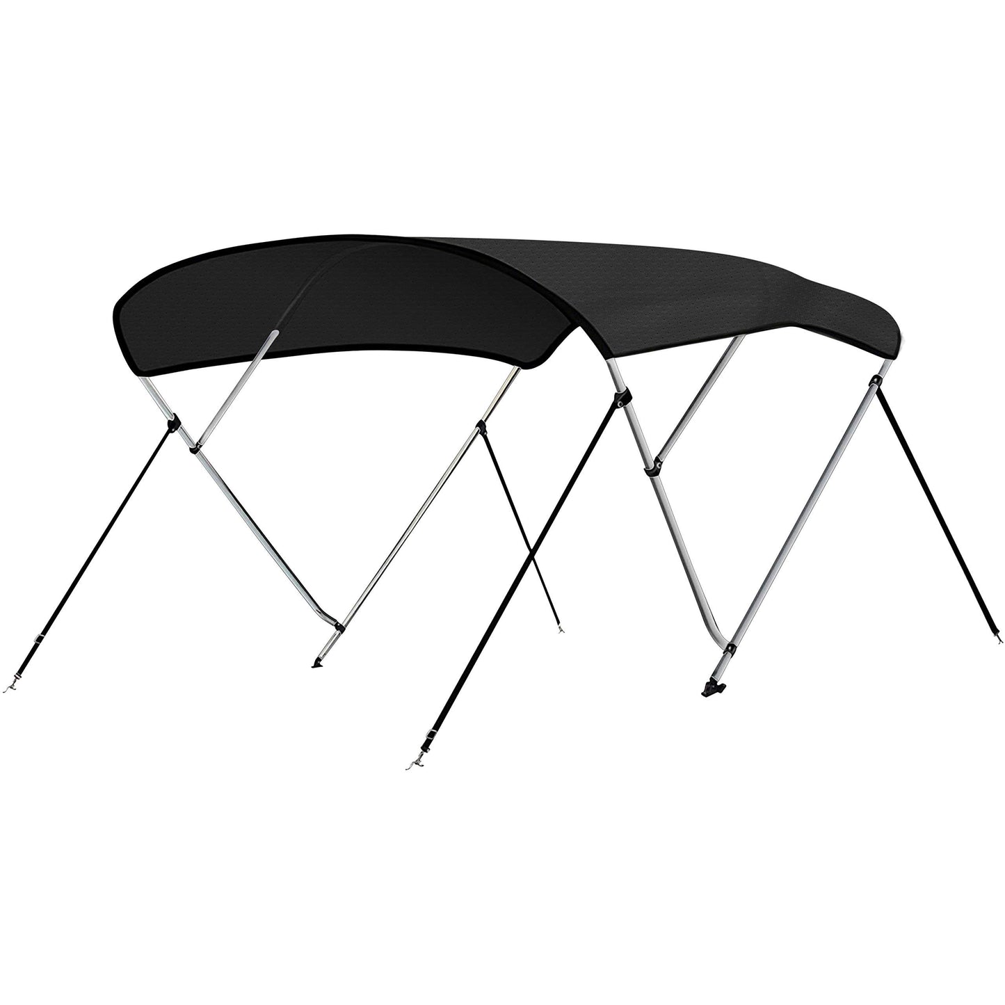 SereneLife 3 Bow Bimini Top Boat Cover – 72" L x 79-84" W x 46" H, Aluminum Frame, Waterproof & UV-Resistant, Easy Install with Front Straps, Rear Support Arms & Free Storage Boot (Gray)