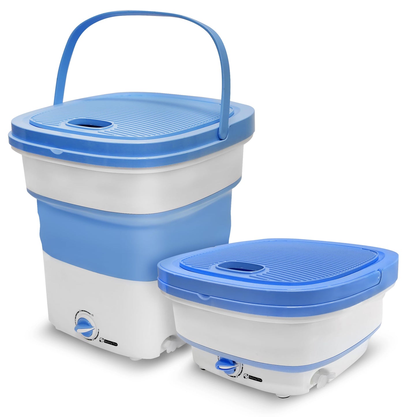 Pyle Portable Mini Lightweight Collapsible Bucket-Perfect for Camping, Travelling, Apartment, Dorm USA Brand-Pure Clean PUCWM33 Foldable Washing Machine, 1, Blue