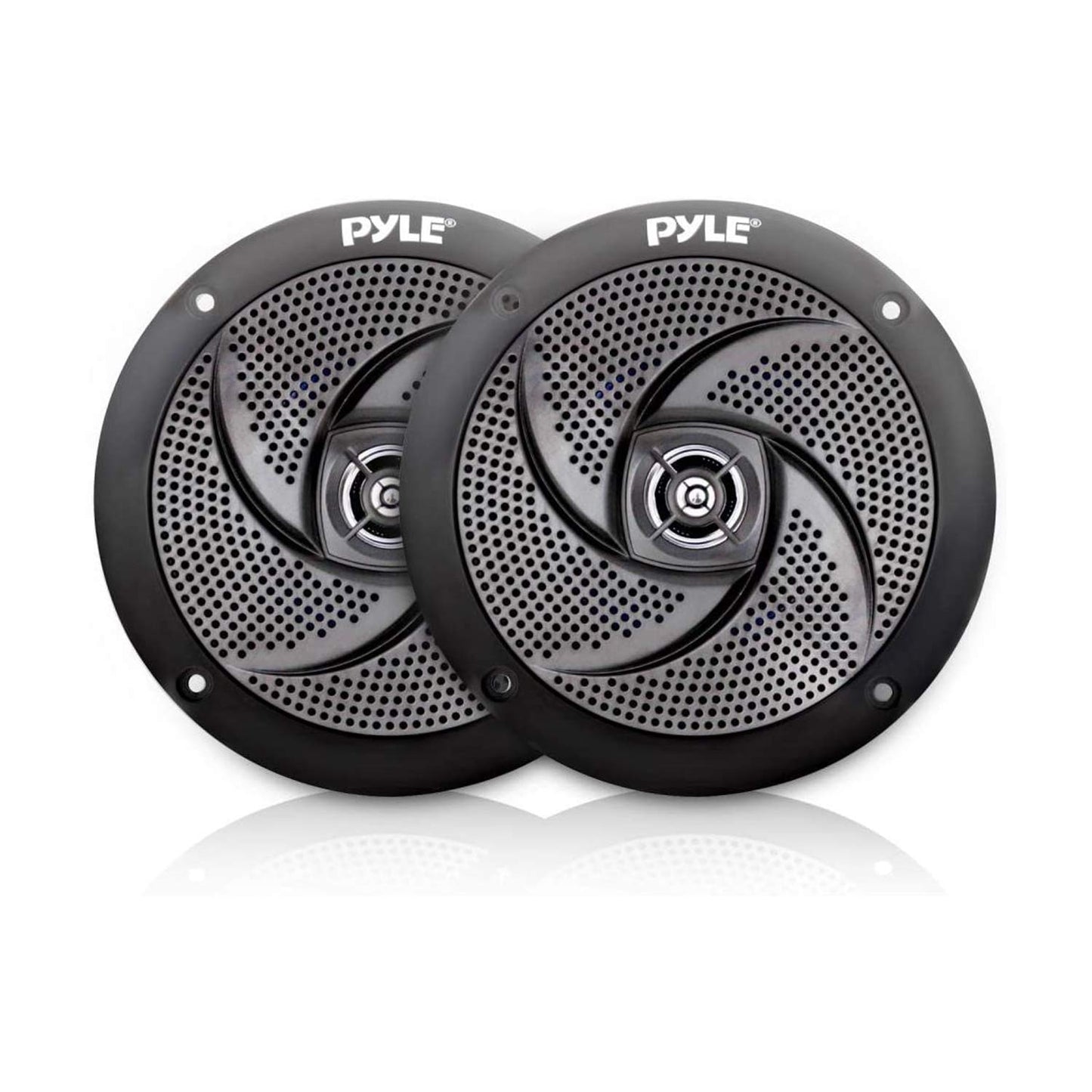 Pyle PLMRS5B 5.25 Inch 180 Watt Waterproof Weather Resistant Outdoor Rated Low Profile Slim Style Marine Speakers, Black (2 Pack)